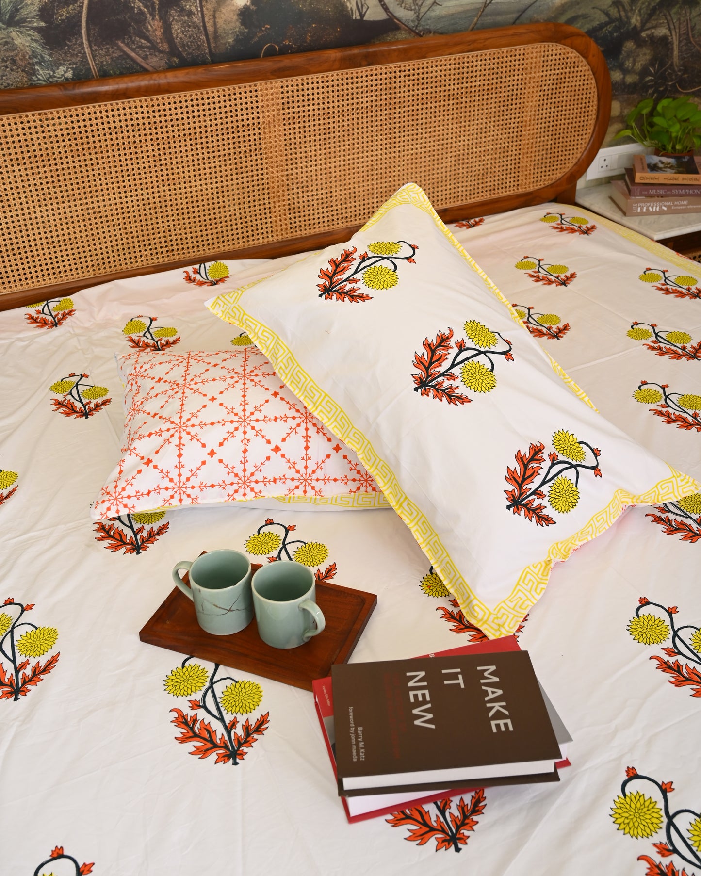 Saanjh Premium Hand Block Printed Cotton Bedsheet