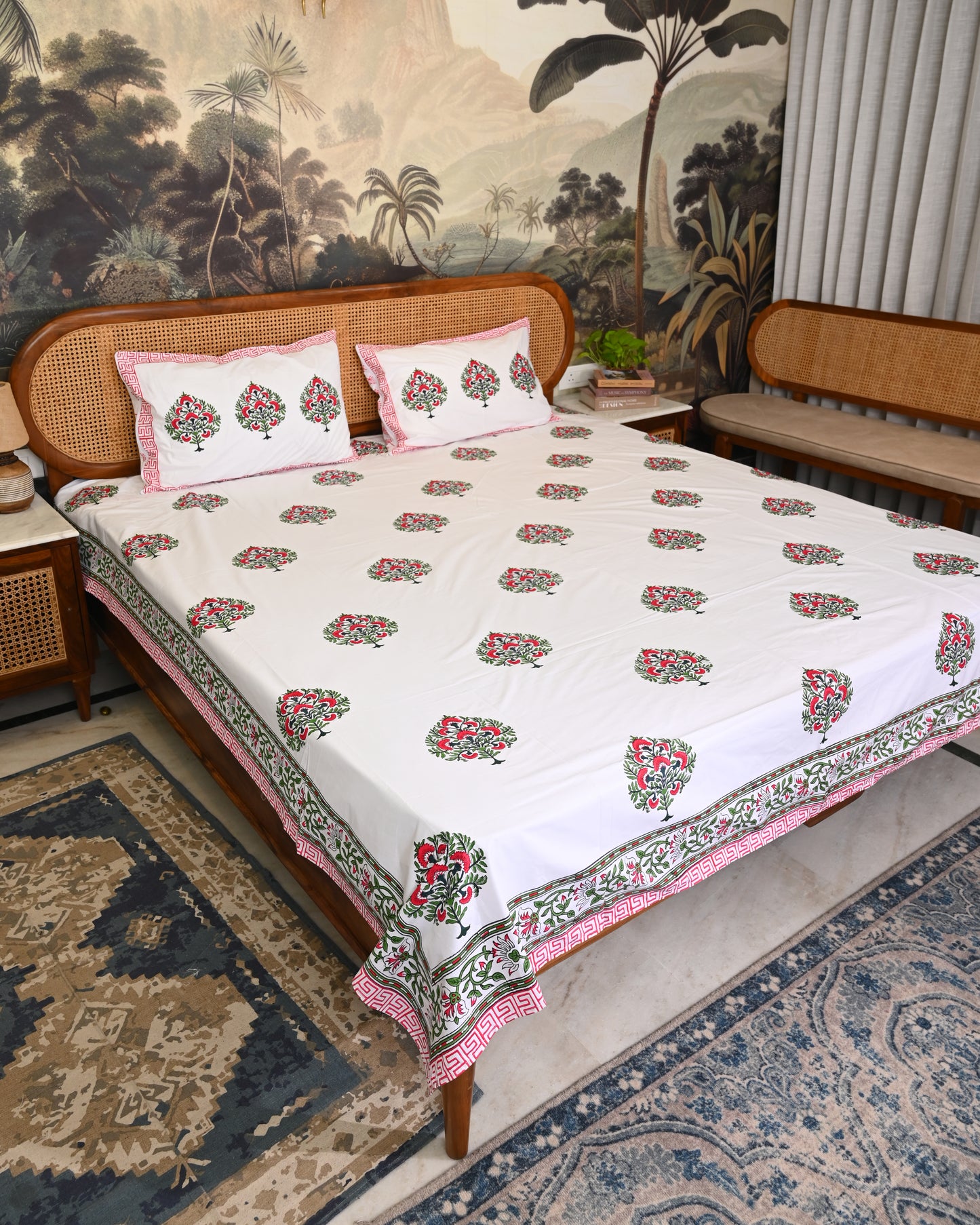Taraang Premium Hand Block Printed Cotton Bedsheet