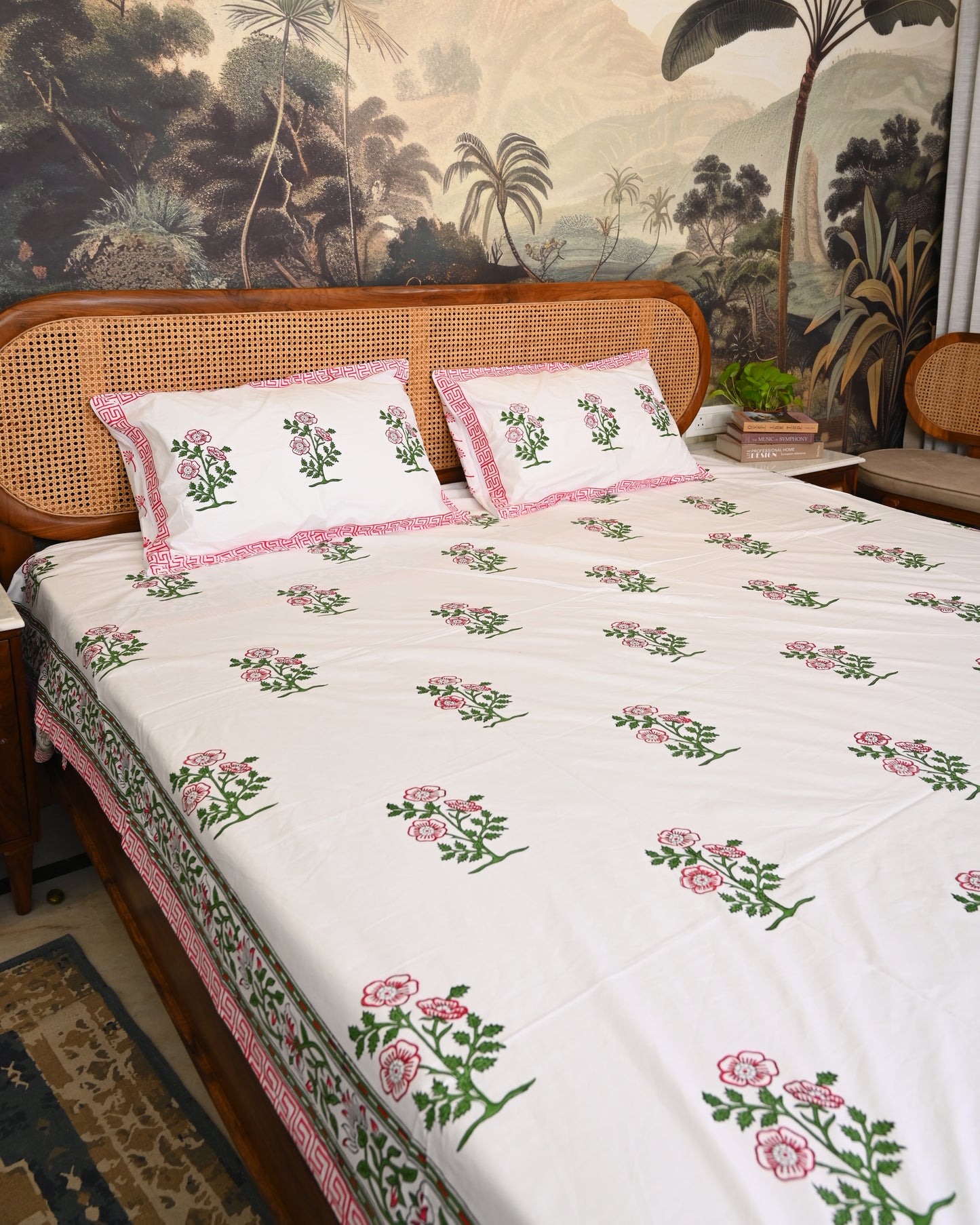 Kavya Premium Hand Block Printed Cotton Bedsheet
