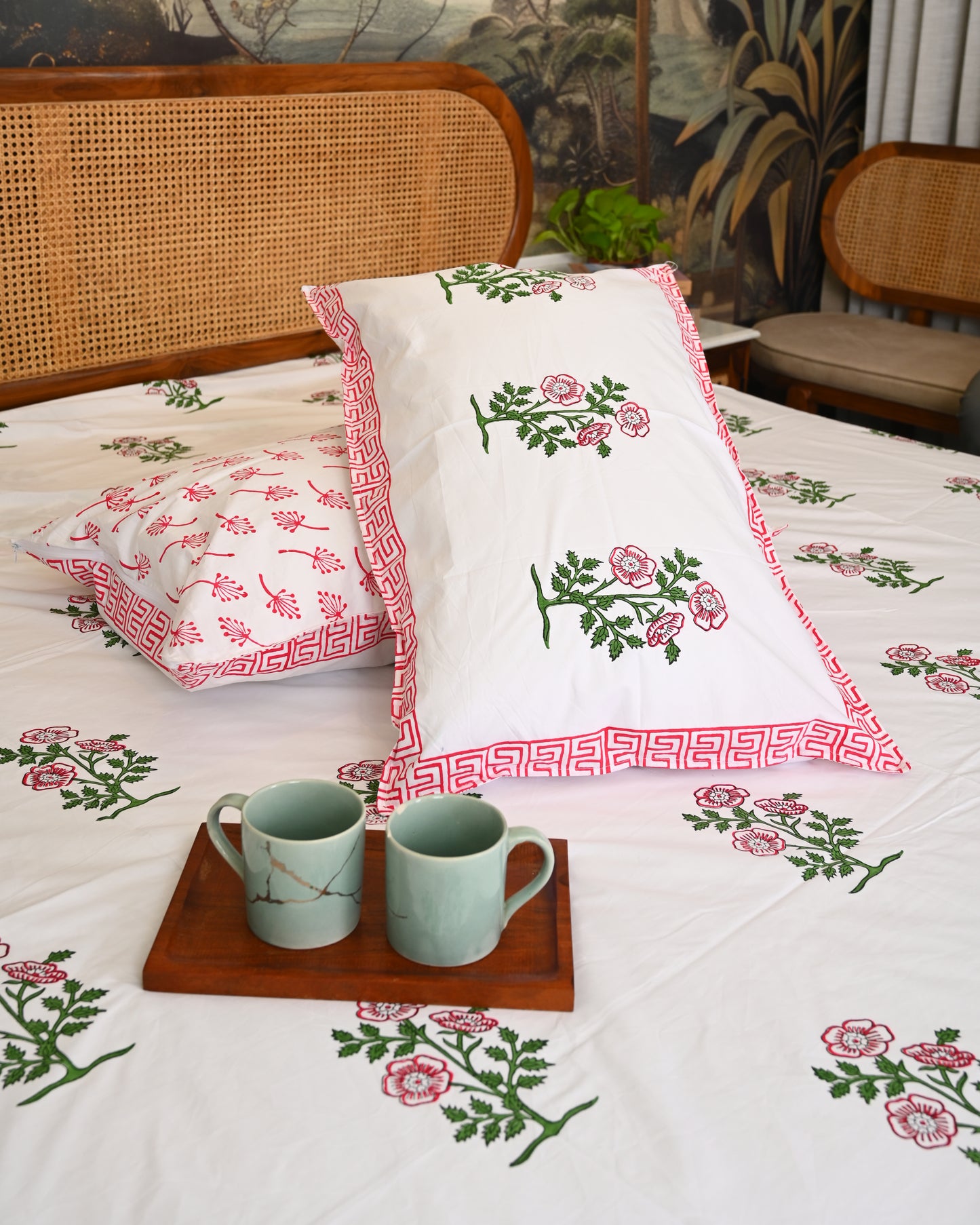 Kavya Premium Hand Block Printed Cotton Bedsheet