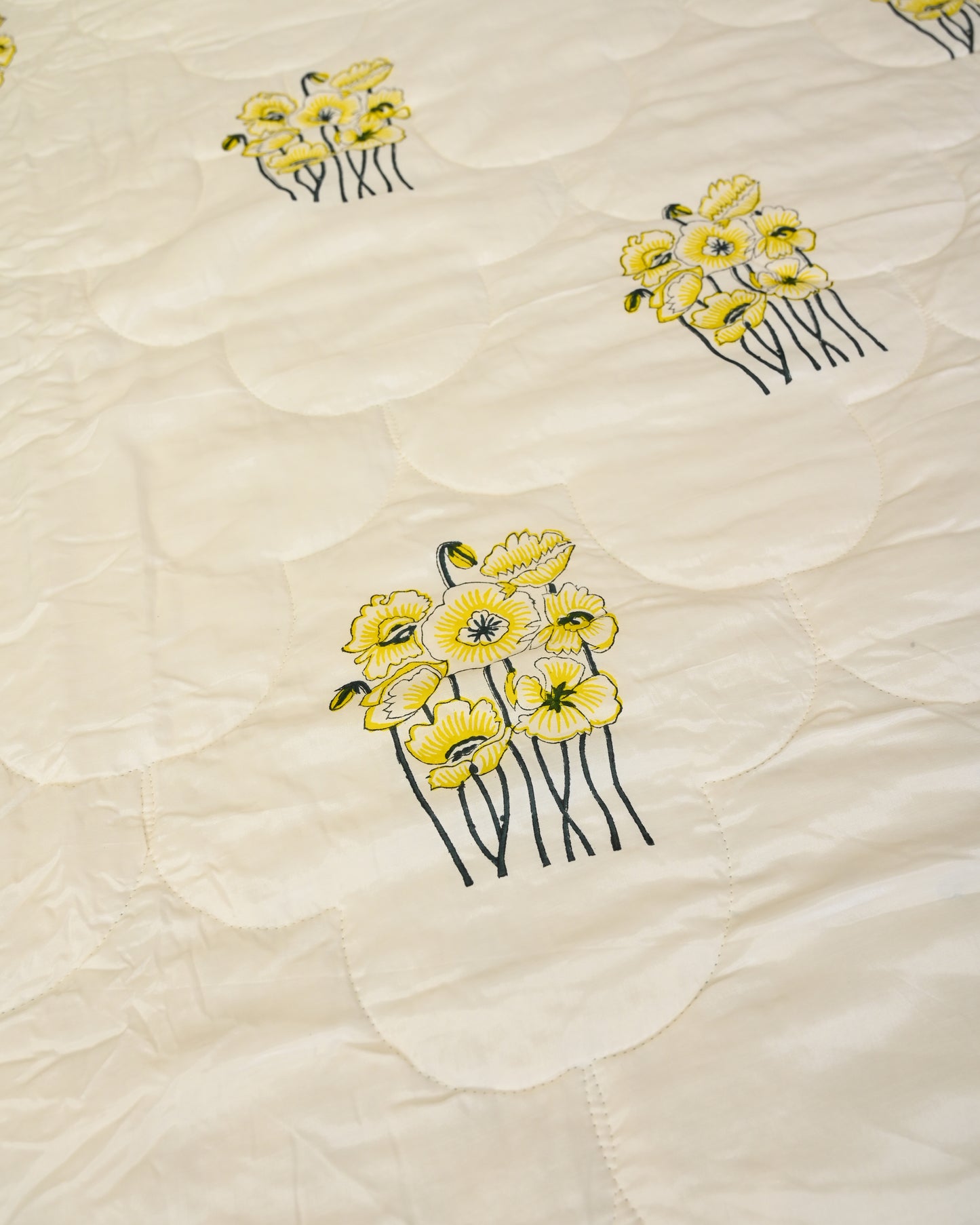 Vasant Hand Block Printed Quilted Bedcover Set