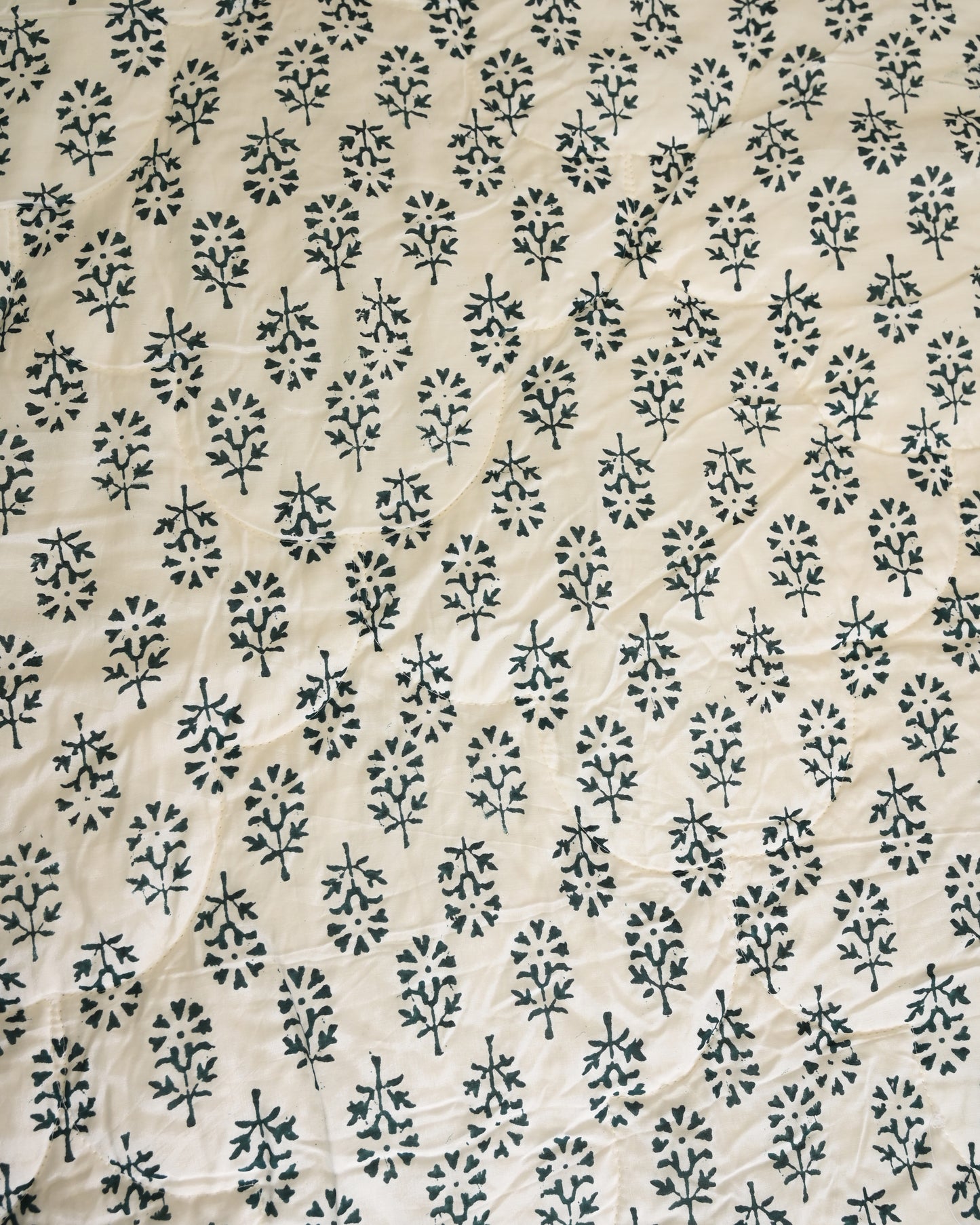 Vasant Hand Block Printed Quilted Bedcover Set