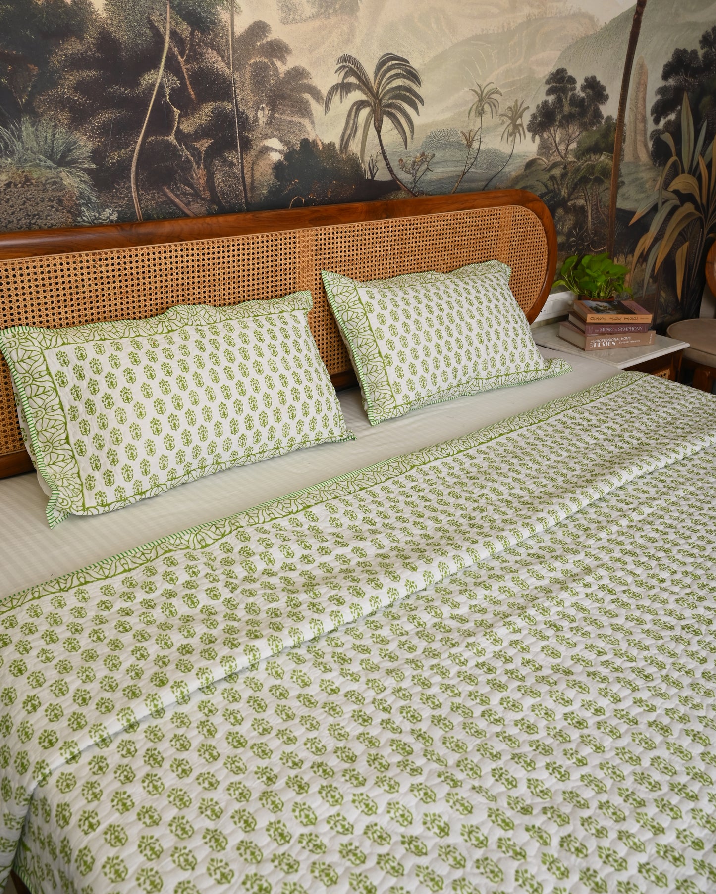Tarini Hand Block Printed Quilted Bedcover Set
