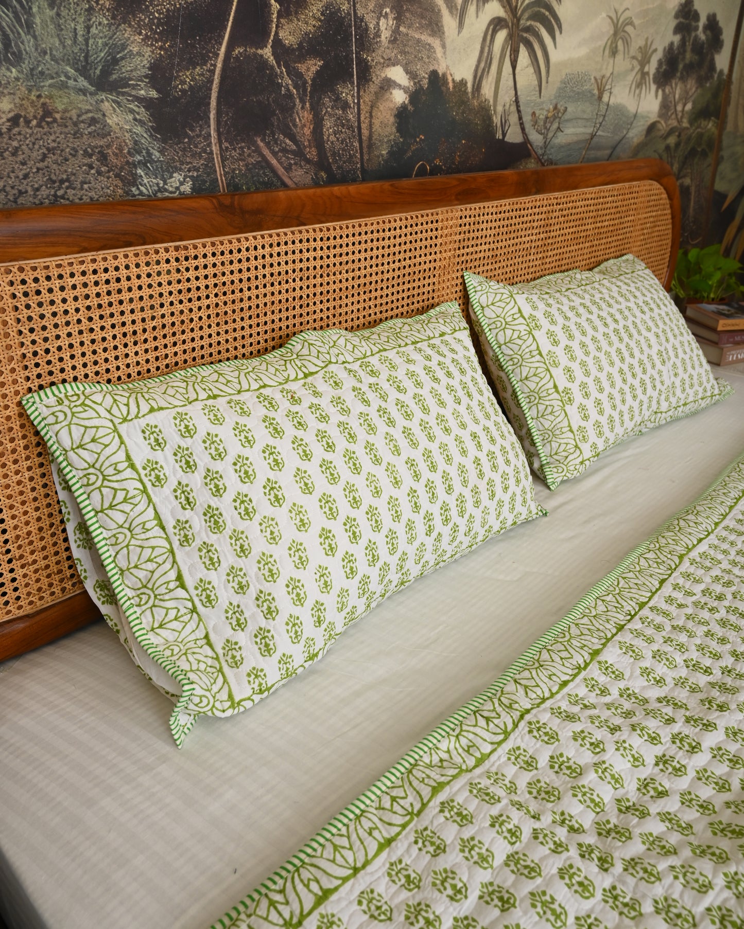 Tarini Hand Block Printed Quilted Bedcover Set
