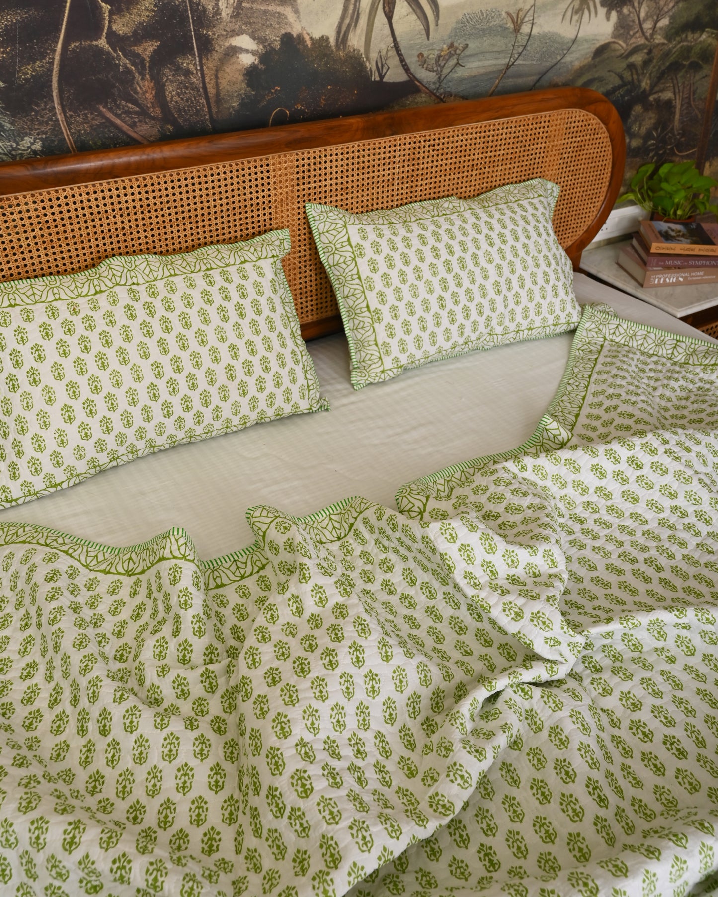 Tarini Hand Block Printed Quilted Bedcover Set