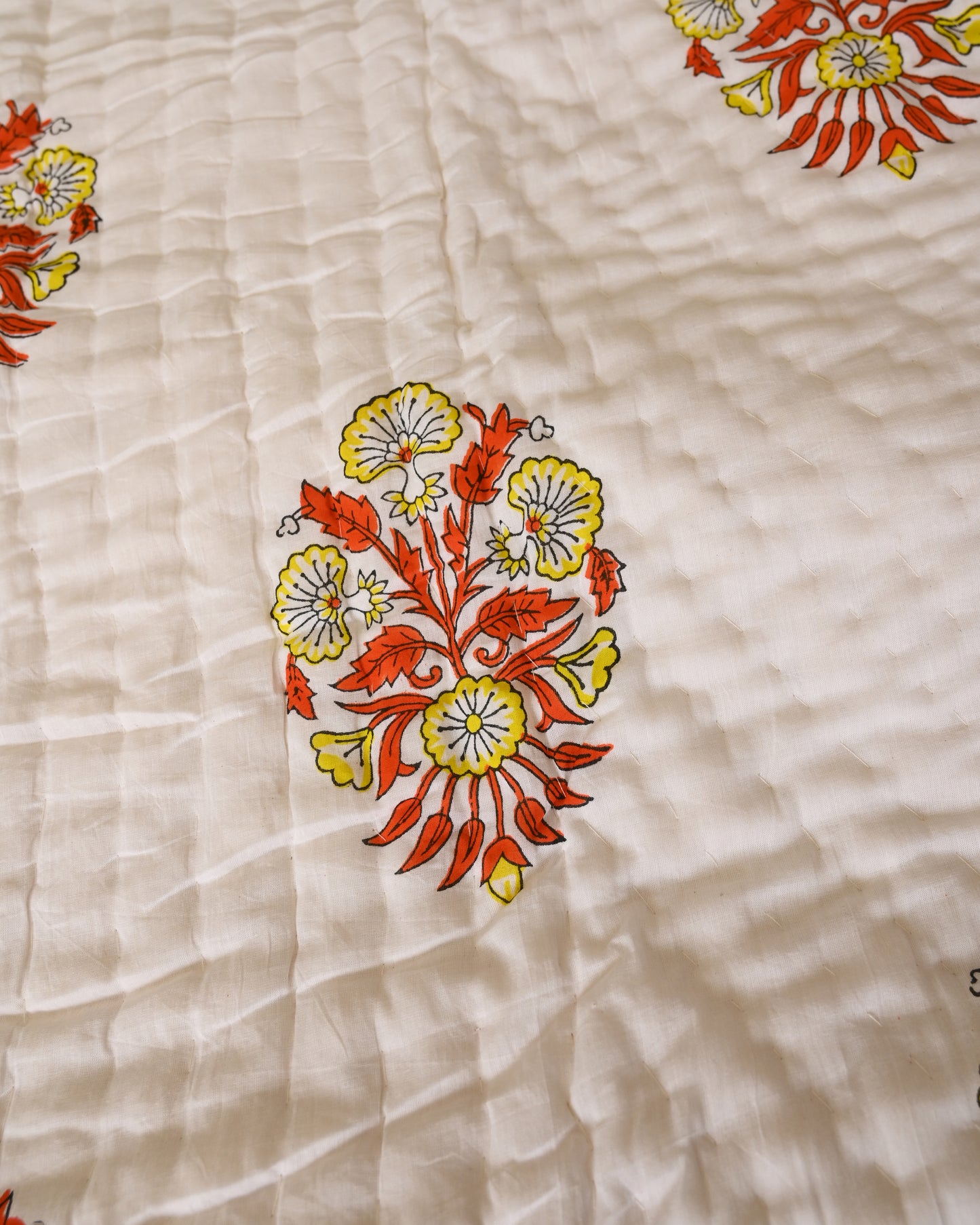 Jasmine Hand Block Printed Mulmul Cotton Quilt