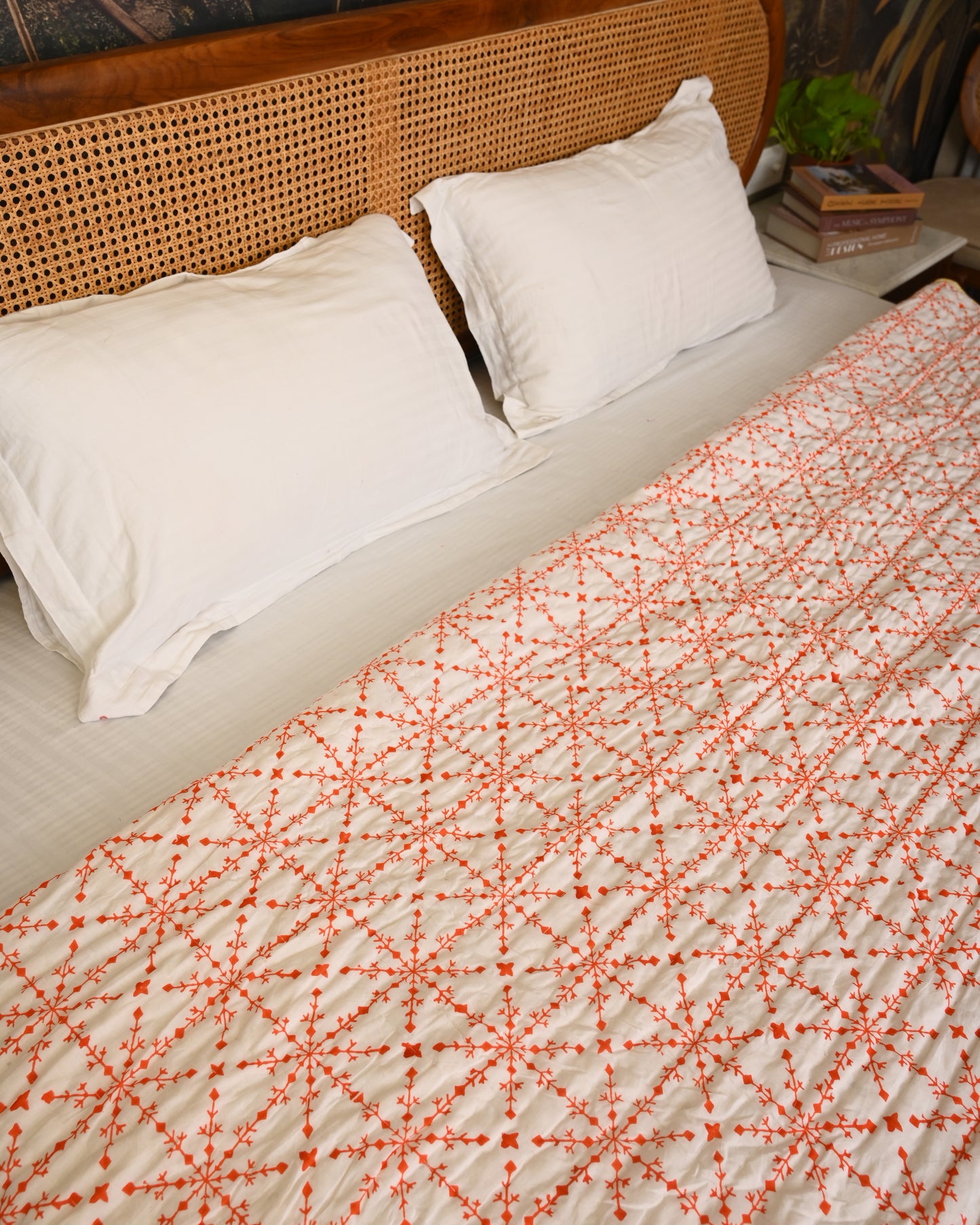 Jasmine Hand Block Printed Mulmul Cotton Quilt