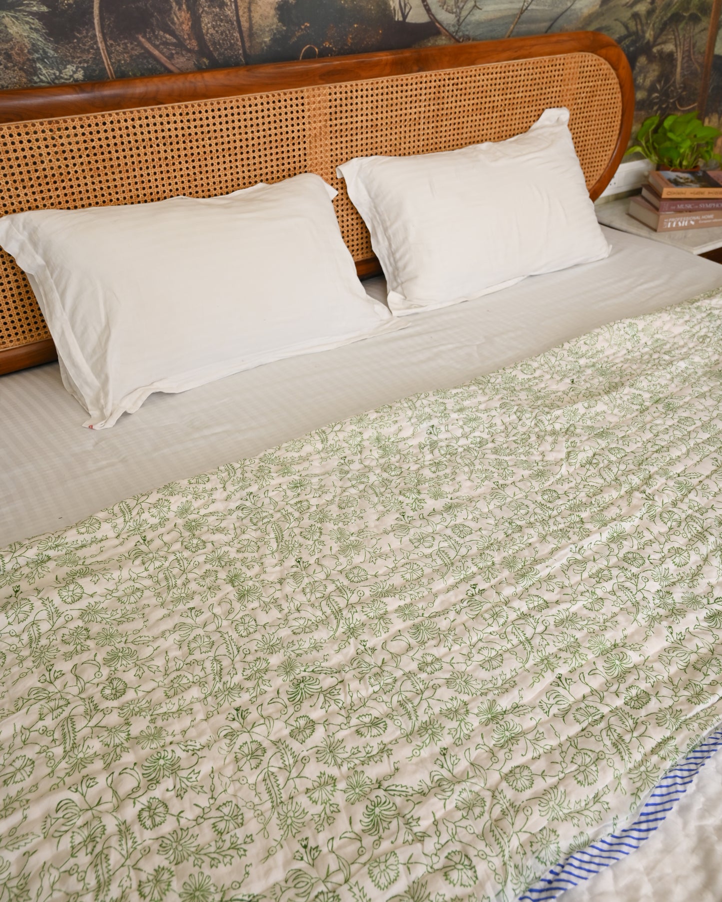 Ira Hand Block Printed Mulmul Cotton Quilt