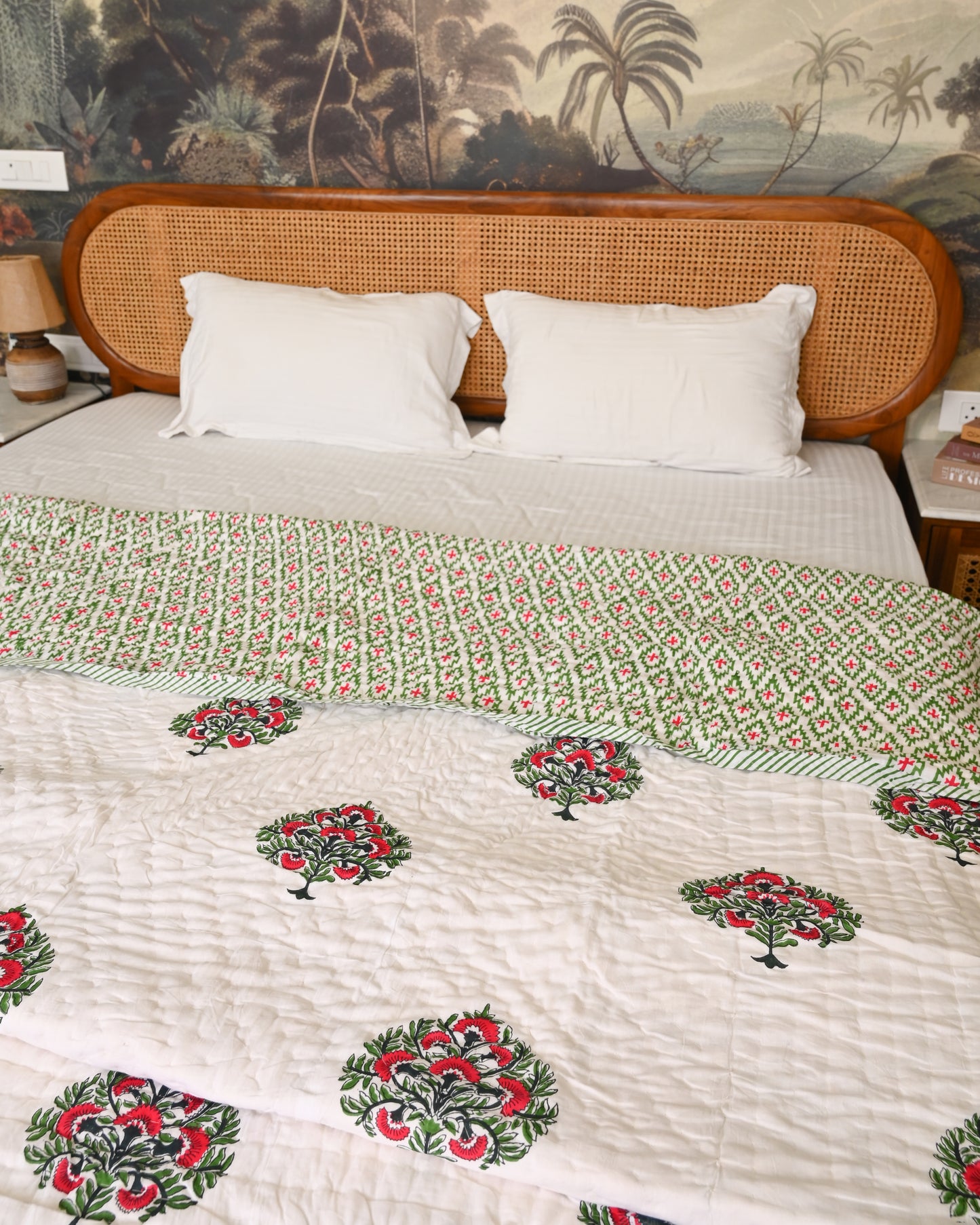 Varsha Hand Block Printed Mulmul Cotton Quilt