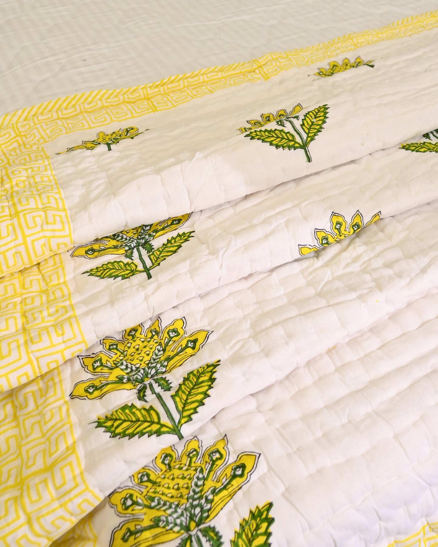 Dhara Hand Block Printed Mulmul Cotton Quilt
