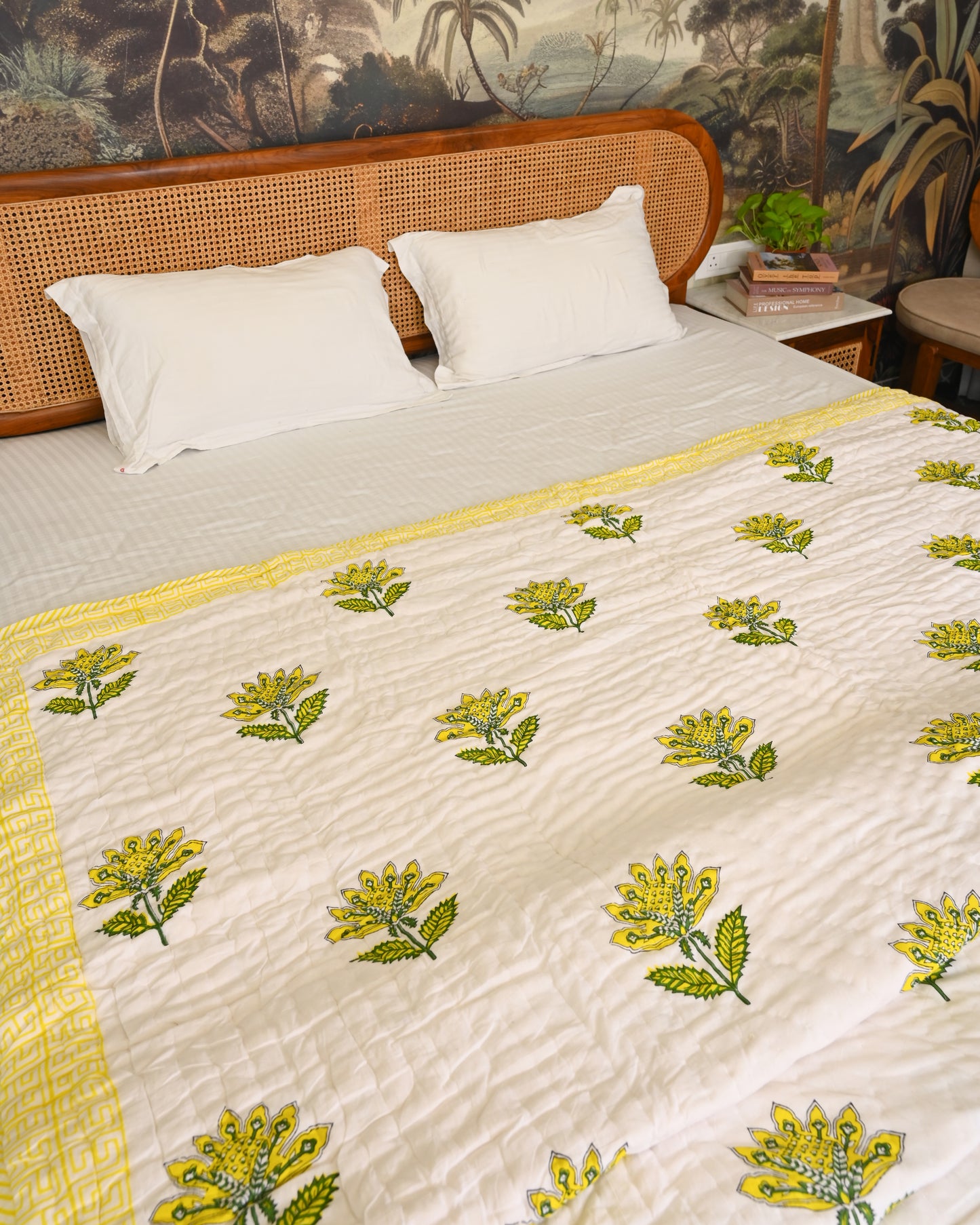 Dhara Hand Block Printed Mulmul Cotton Quilt