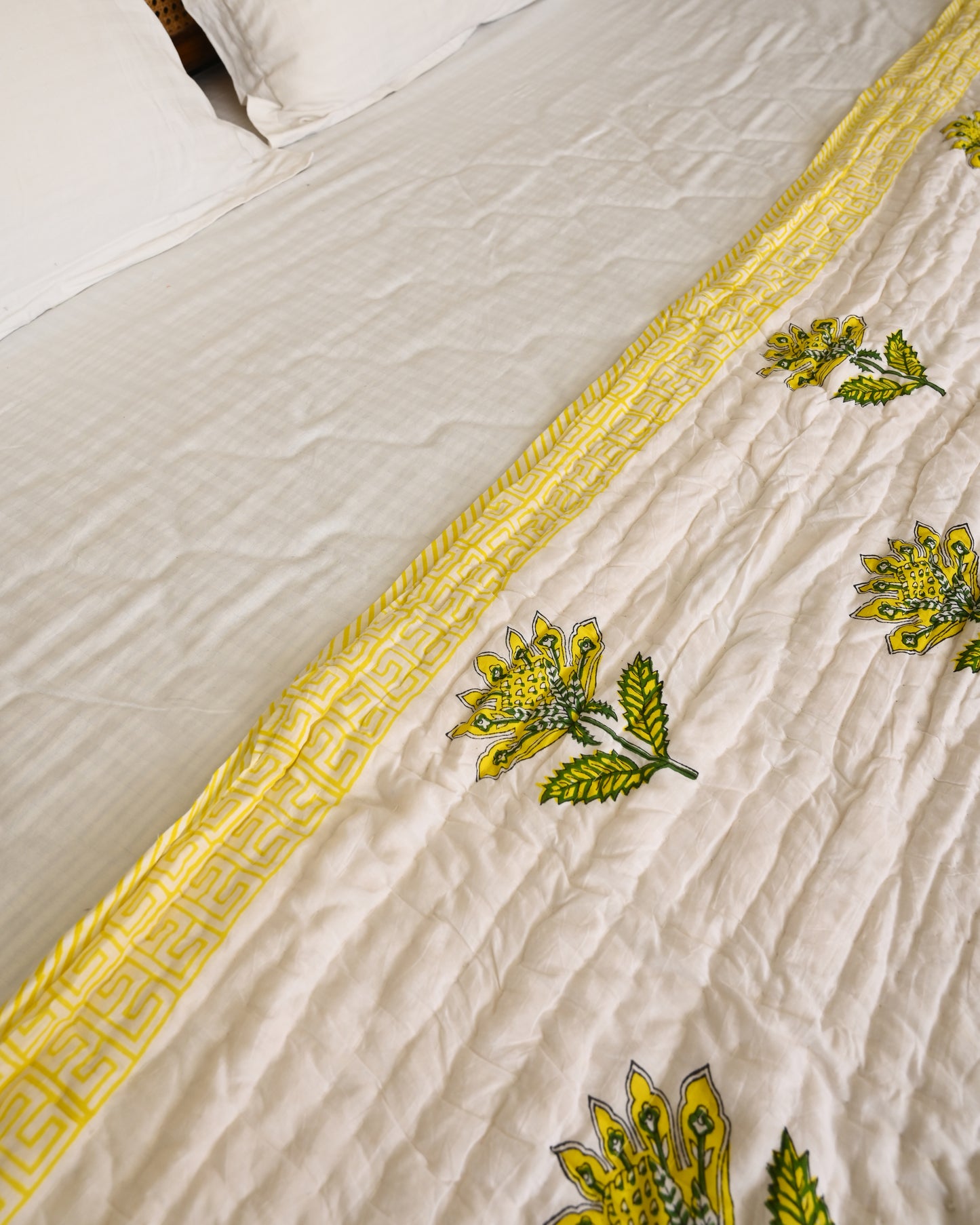 Dhara Hand Block Printed Mulmul Cotton Quilt