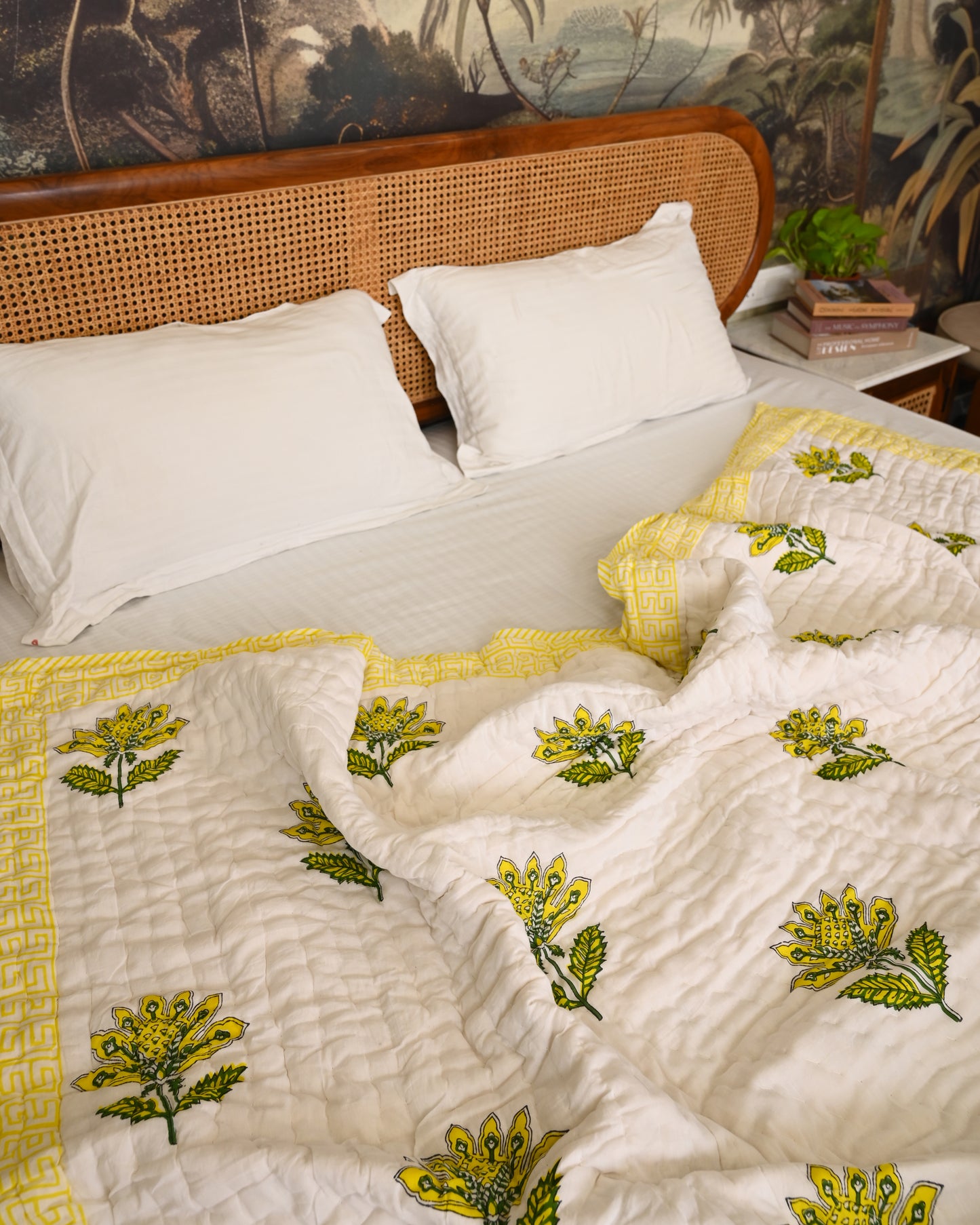 Dhara Hand Block Printed Mulmul Cotton Quilt