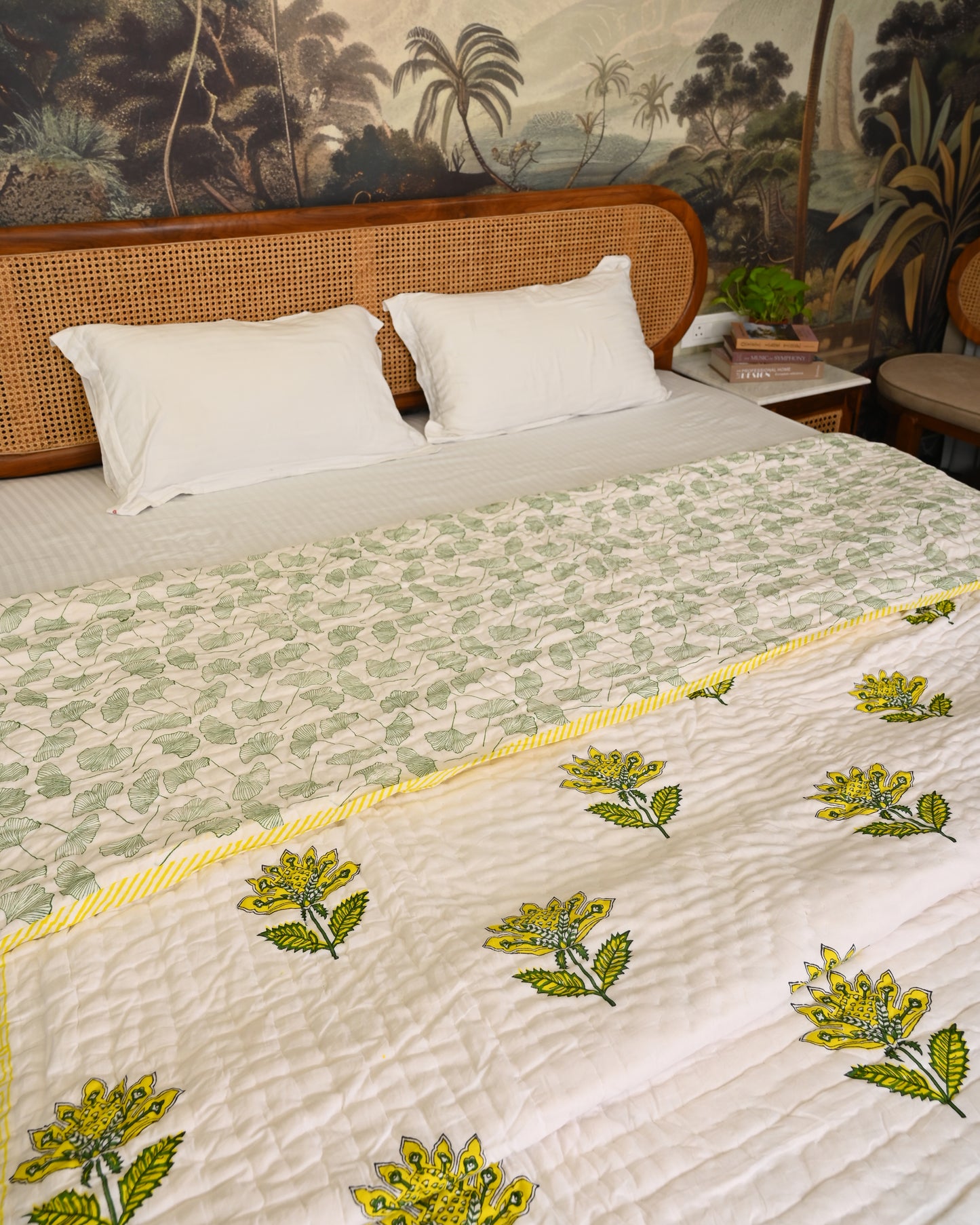 Dhara Hand Block Printed Mulmul Cotton Quilt