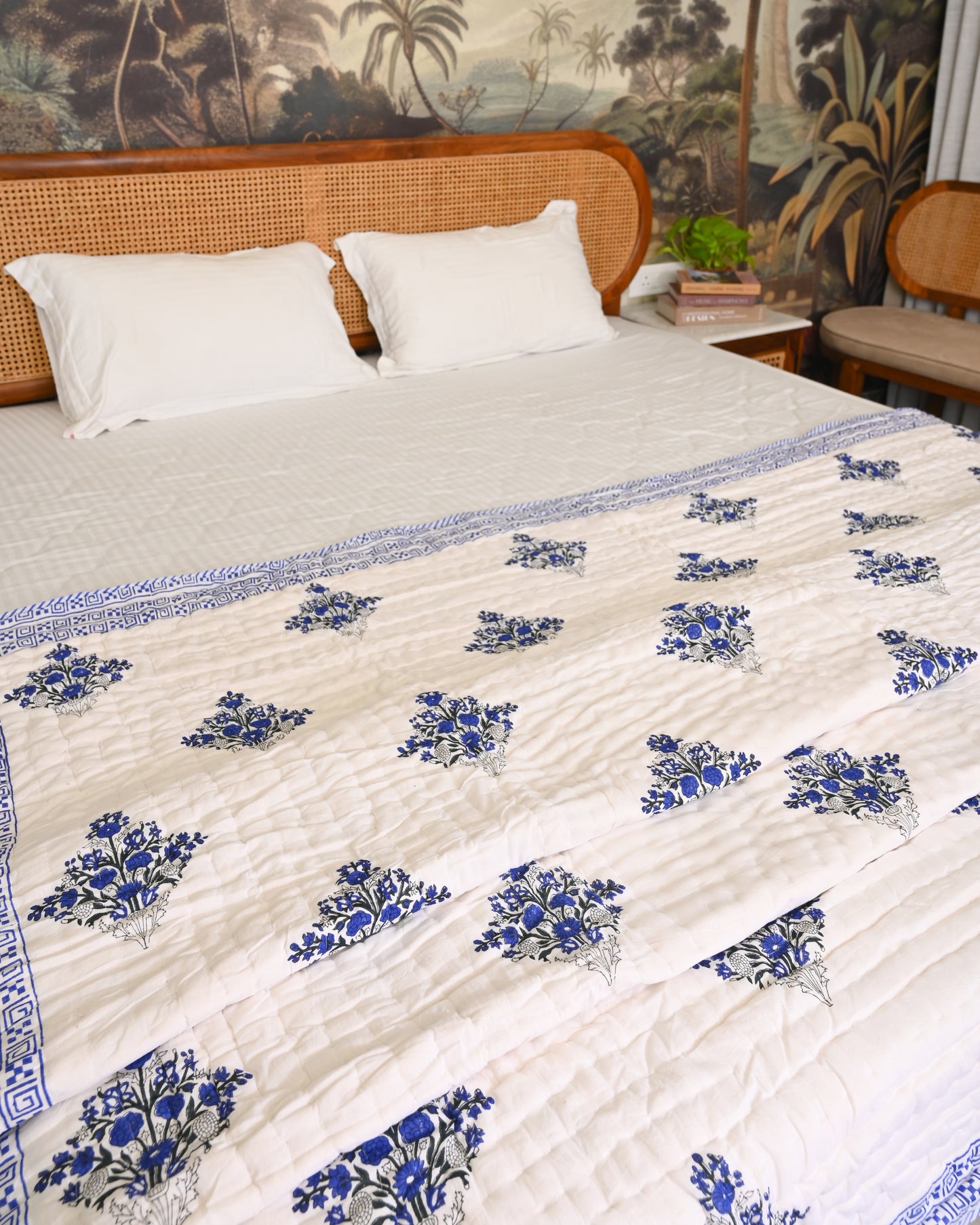 Meher Hand Block Printed Mulmul Cotton Quilt