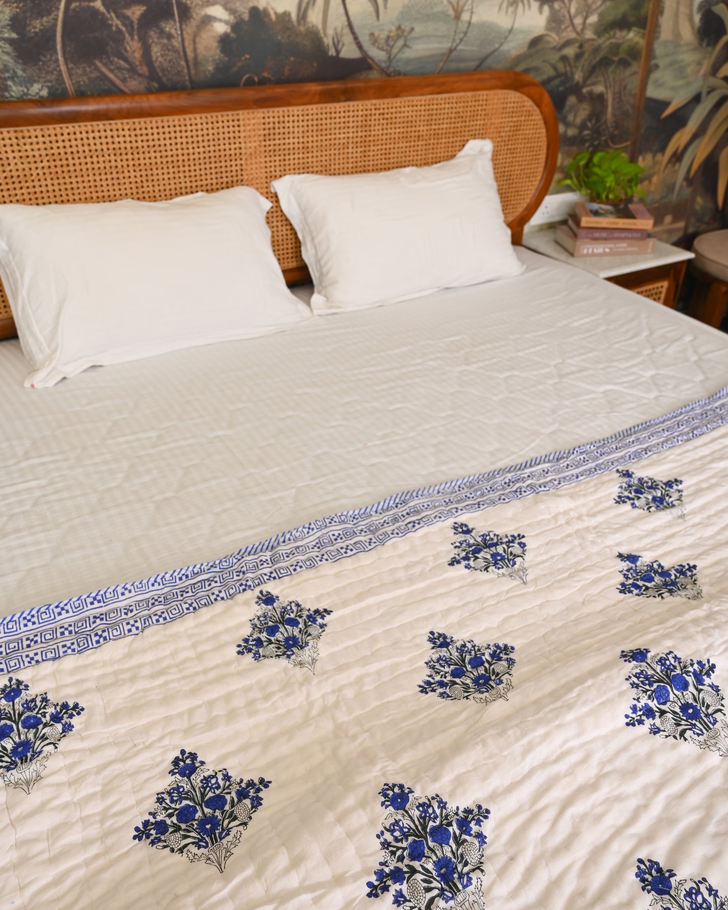 Meher Hand Block Printed Mulmul Cotton Quilt