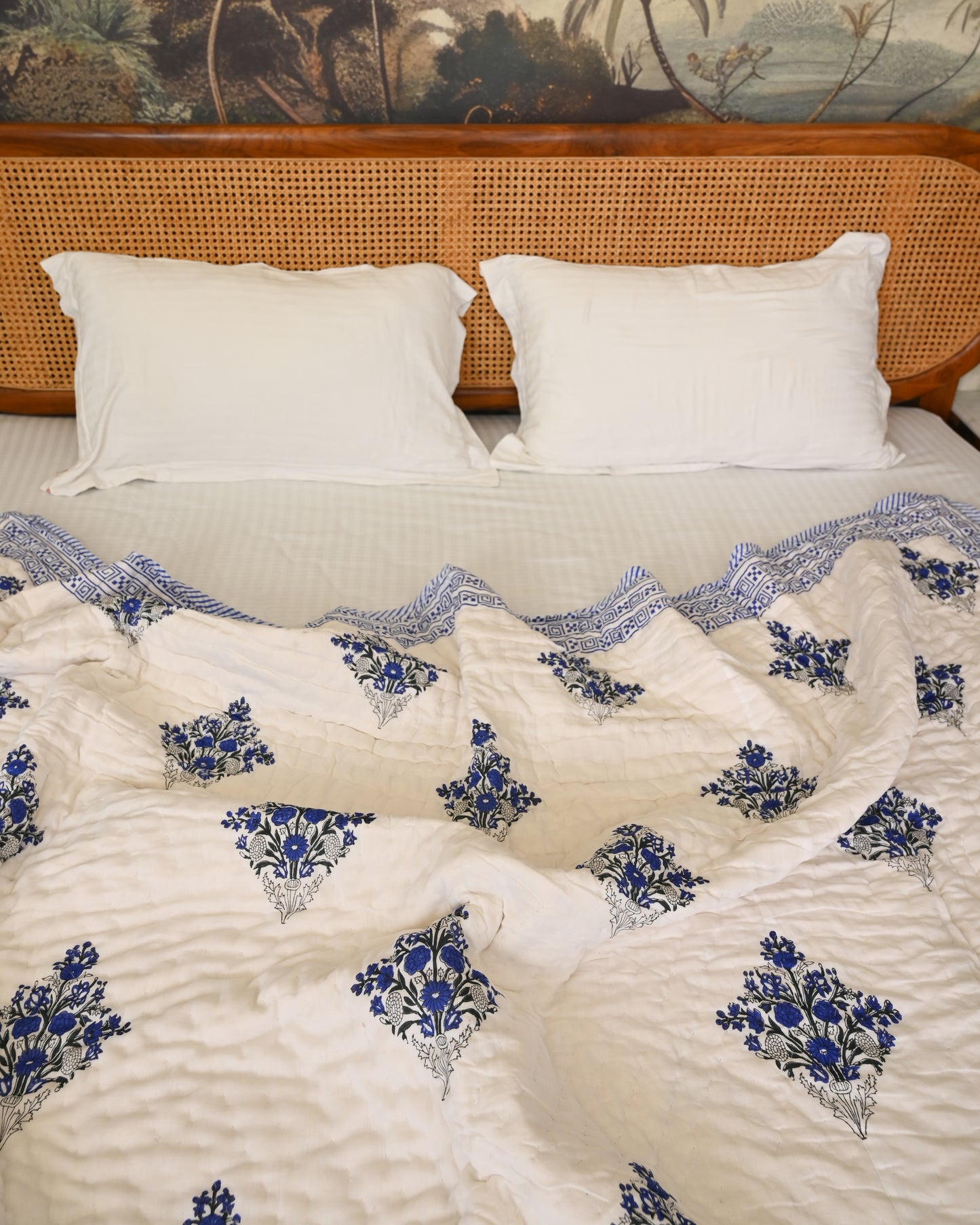 Meher Hand Block Printed Mulmul Cotton Quilt