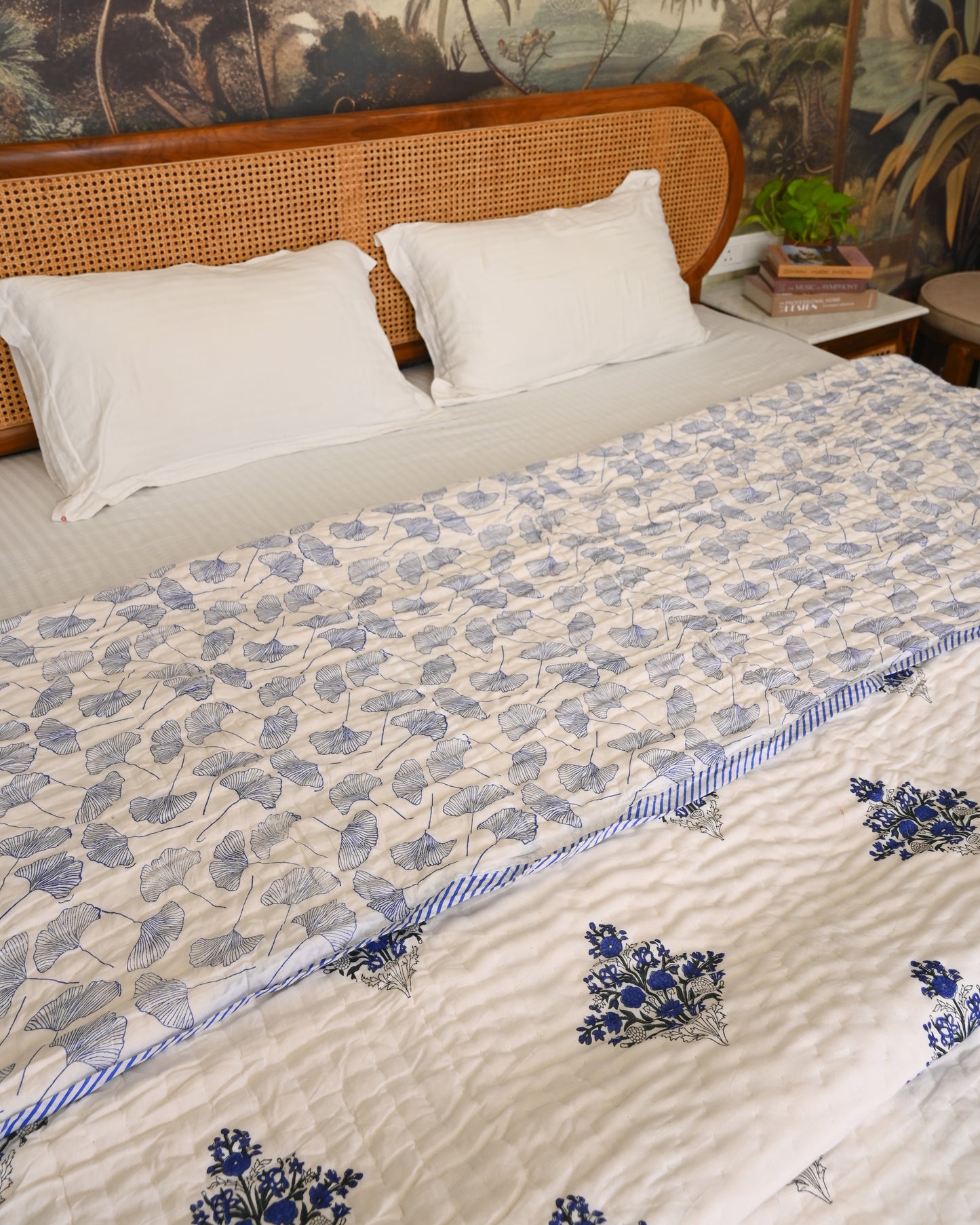 Meher Hand Block Printed Mulmul Cotton Quilt