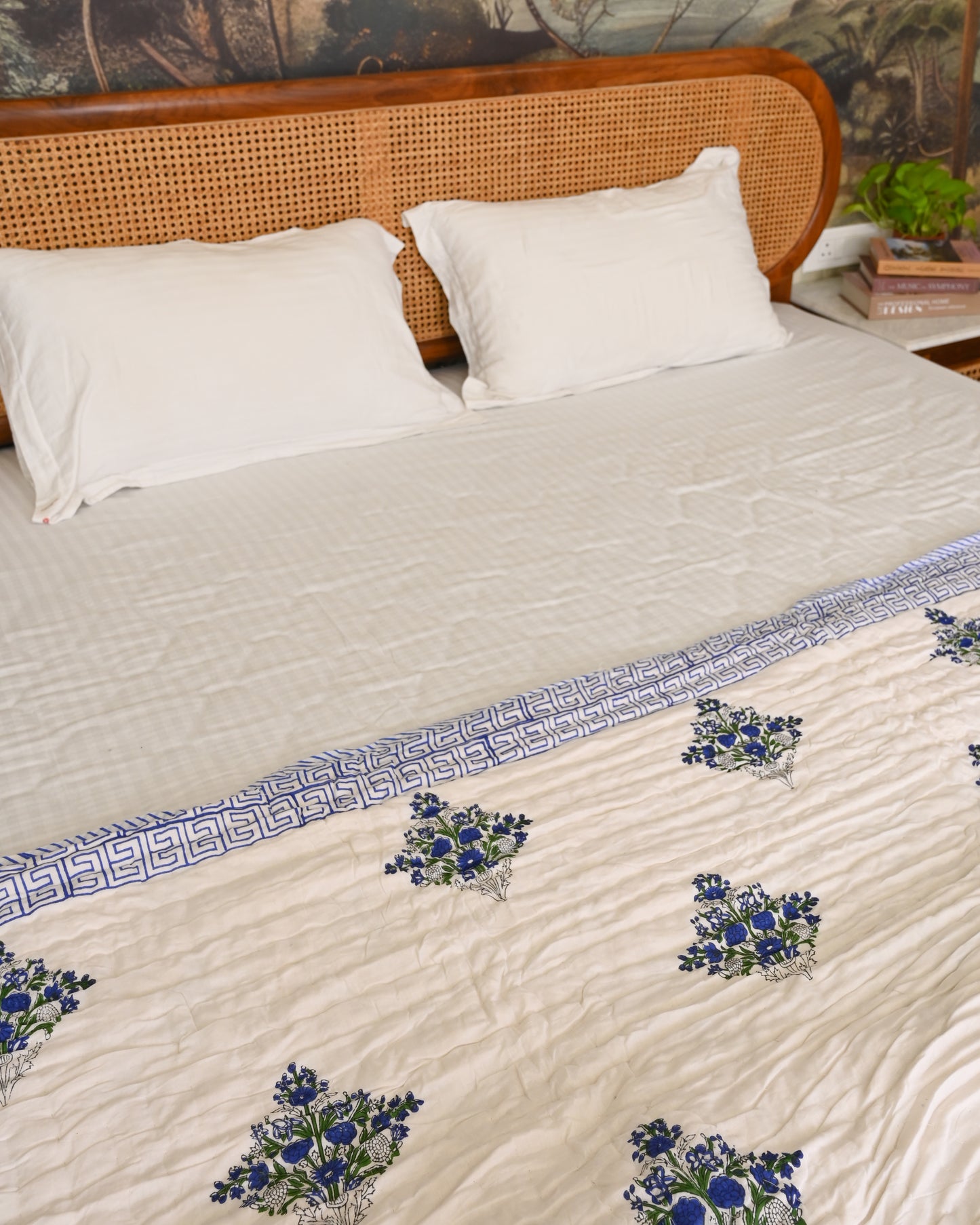 Meher Hand Block Printed Mulmul Cotton Quilt