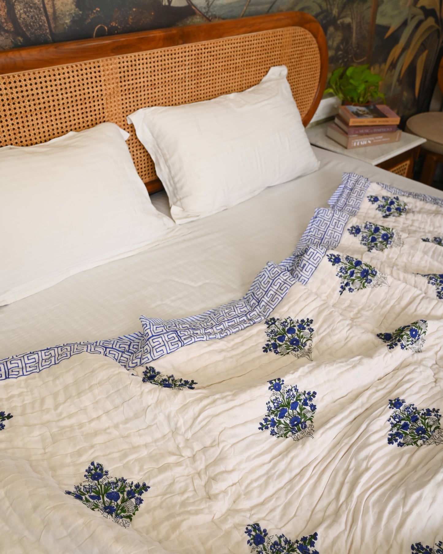 Meher Hand Block Printed Mulmul Cotton Quilt