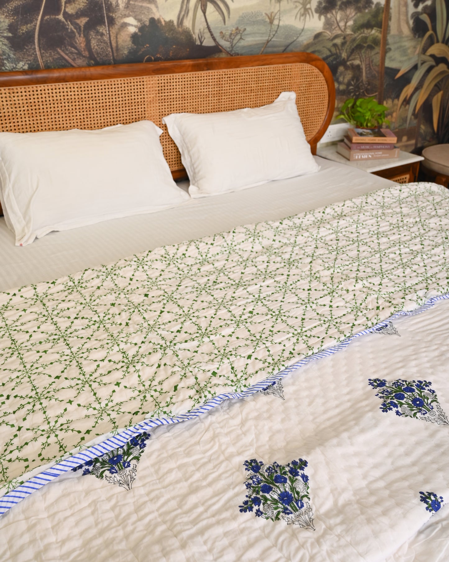 Meher Hand Block Printed Mulmul Cotton Quilt