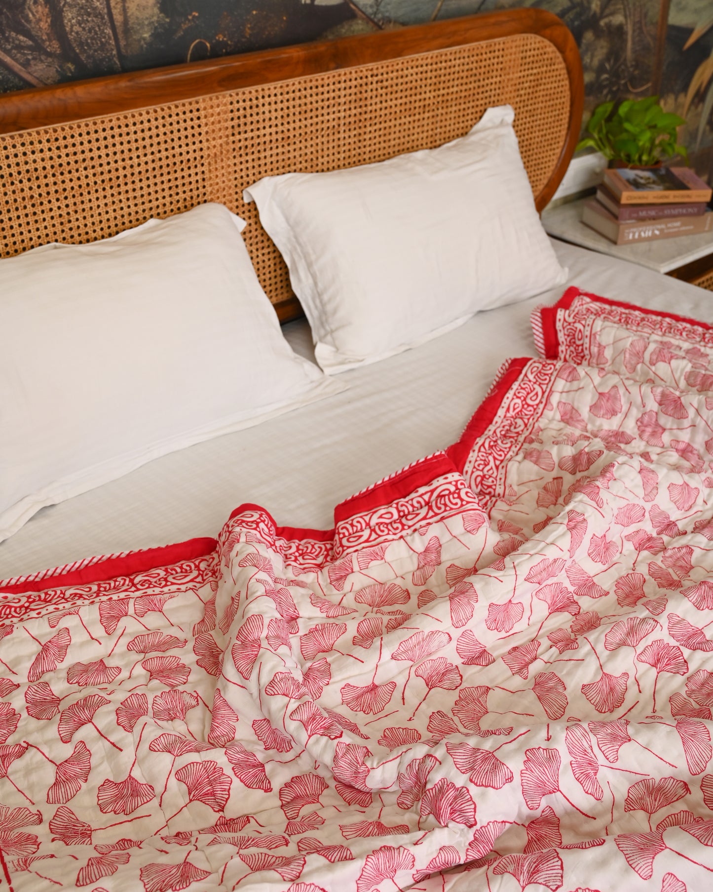 Roohani Hand Block Printed Mulmul Cotton Quilt