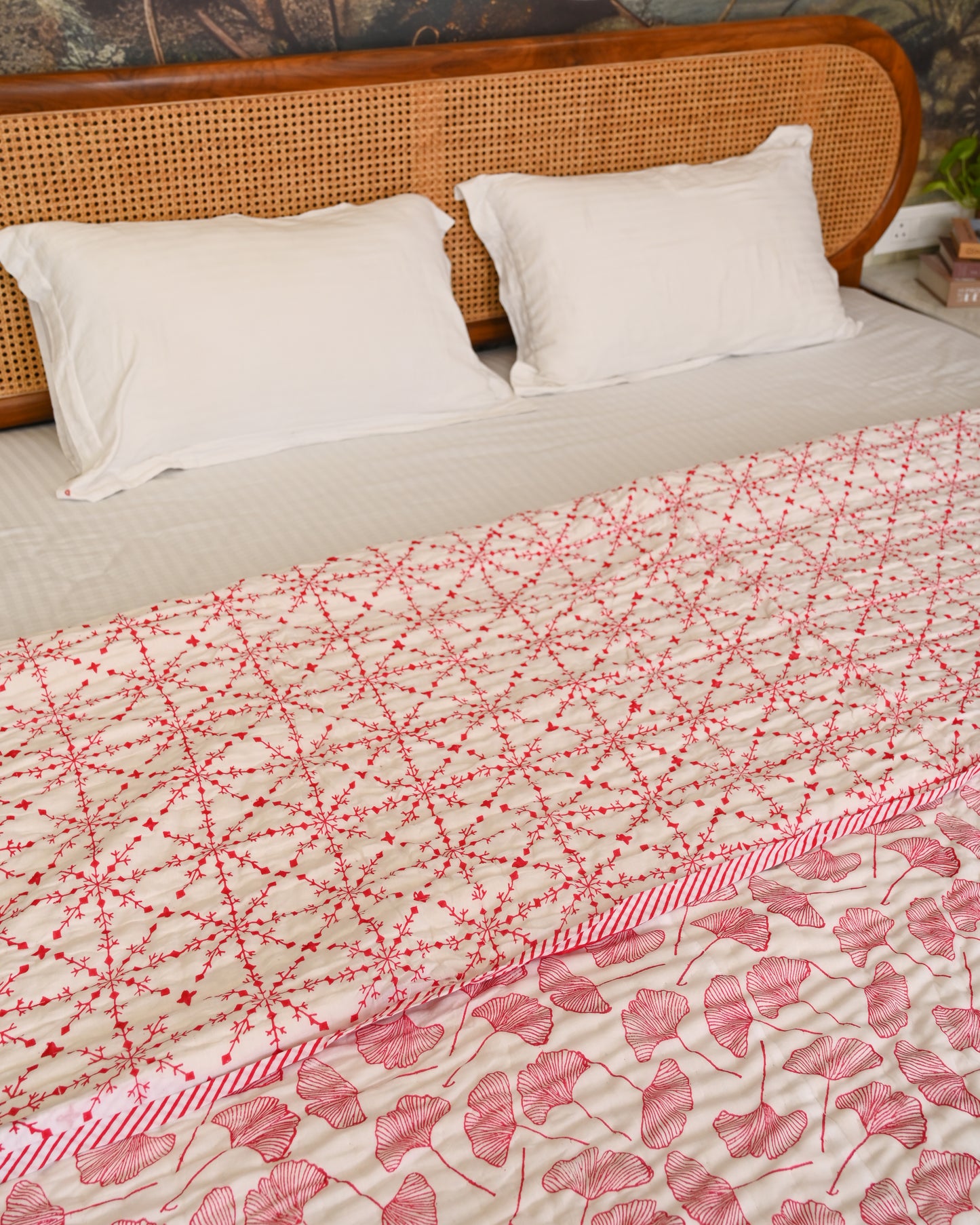 Roohani Hand Block Printed Mulmul Cotton Quilt