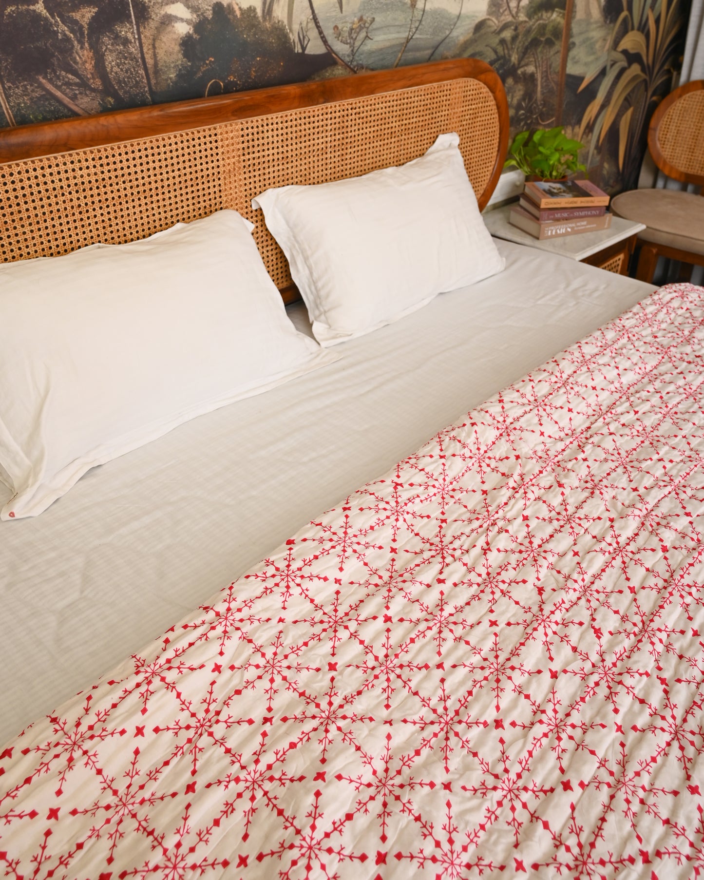 Roohani Hand Block Printed Mulmul Cotton Quilt