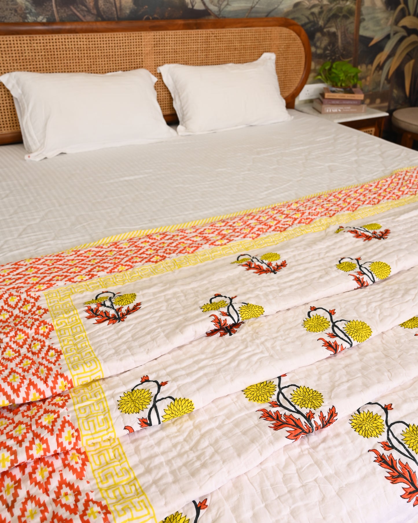 Nirav Hand Block Printed Mulmul Cotton Quilt
