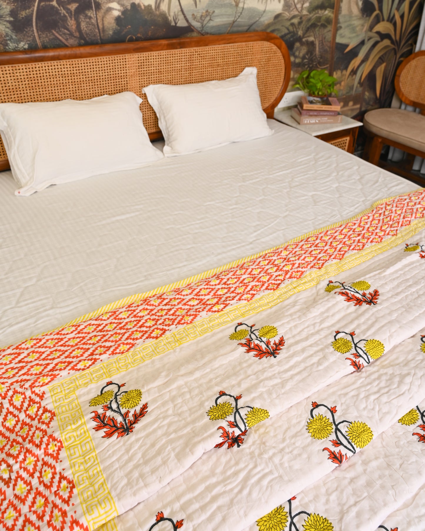 Nirav Hand Block Printed Mulmul Cotton Quilt