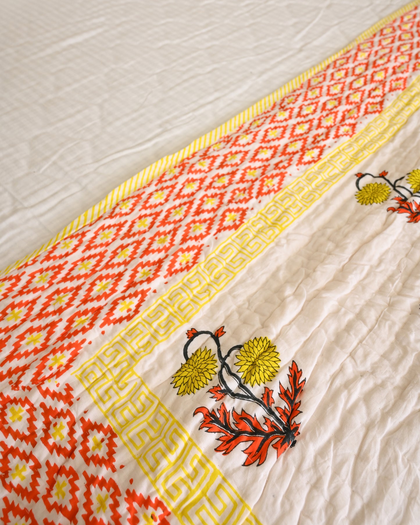 Nirav Hand Block Printed Mulmul Cotton Quilt