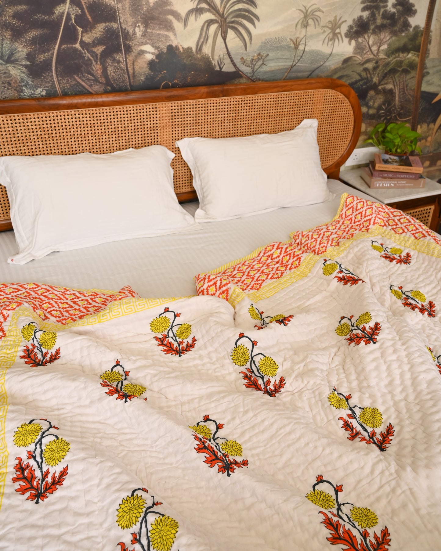 Nirav Hand Block Printed Mulmul Cotton Quilt
