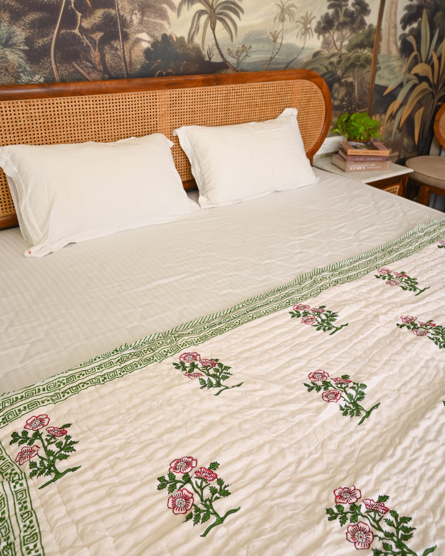 Aangan Hand Block Printed Mulmul Cotton Quilt