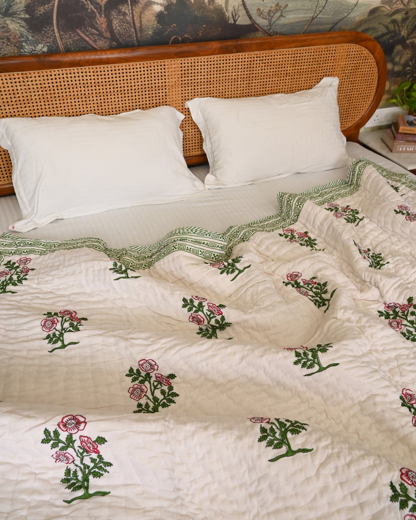 Aangan Hand Block Printed Mulmul Cotton Quilt