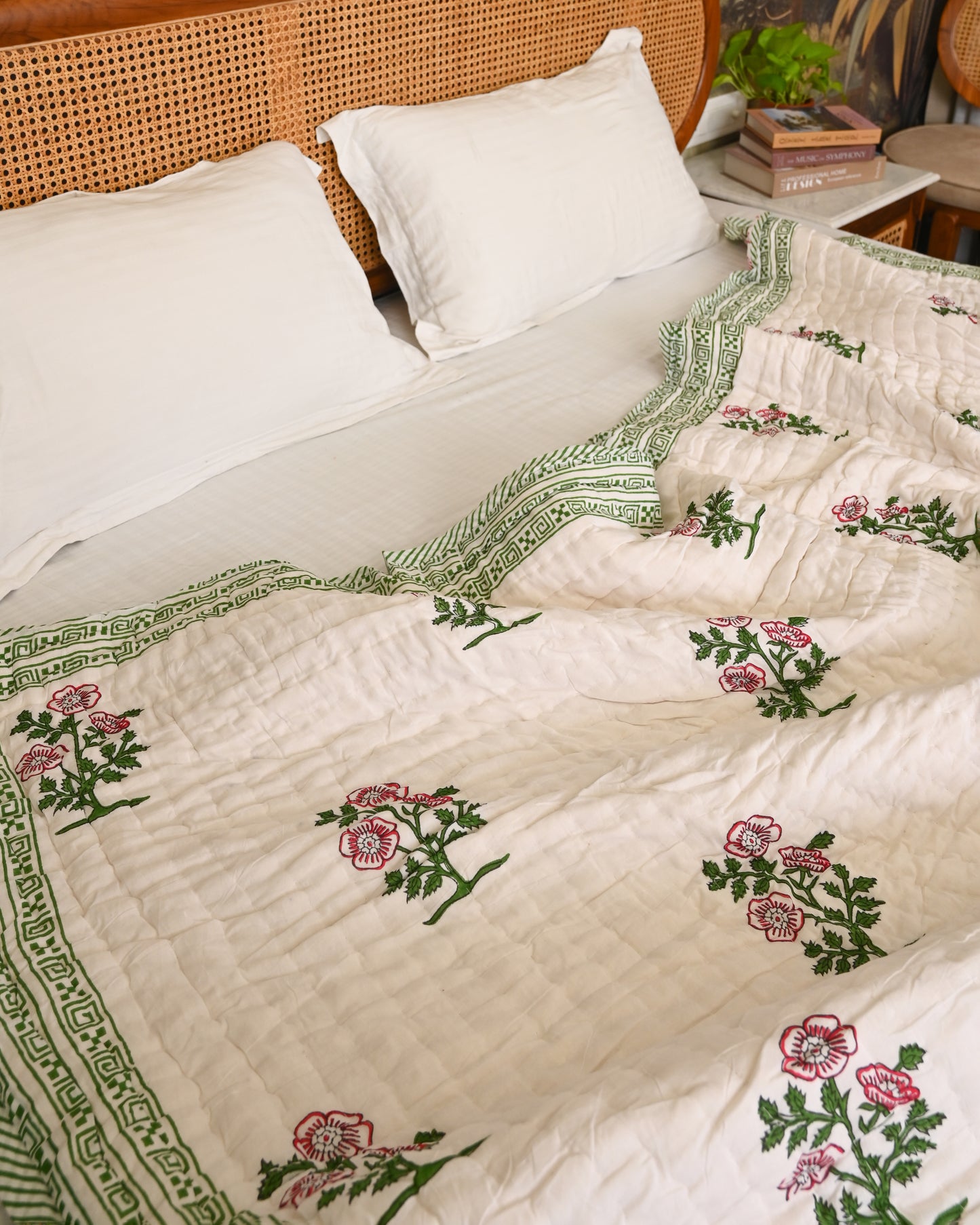 Aangan Hand Block Printed Mulmul Cotton Quilt