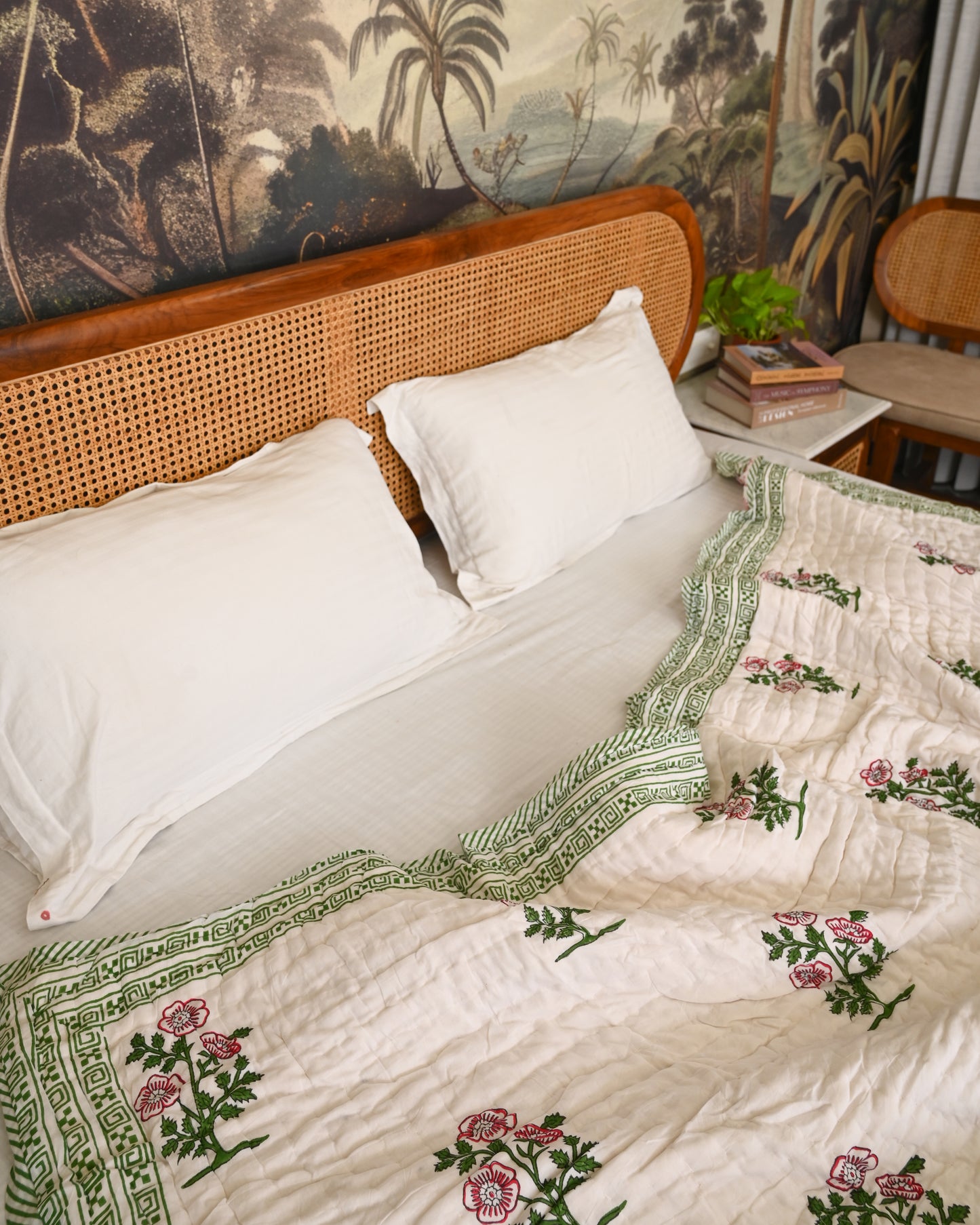 Aangan Hand Block Printed Mulmul Cotton Quilt