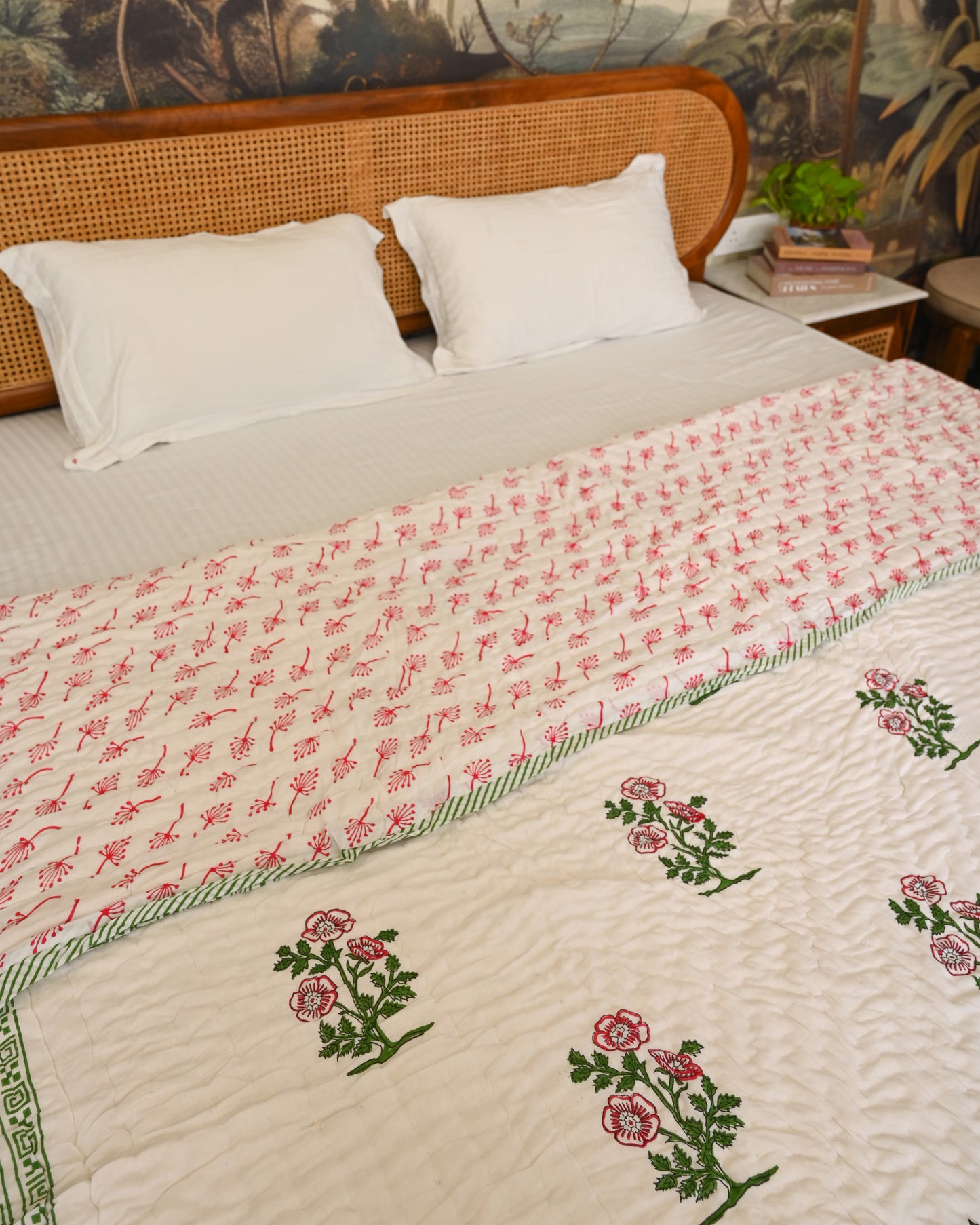 Aangan Hand Block Printed Mulmul Cotton Quilt