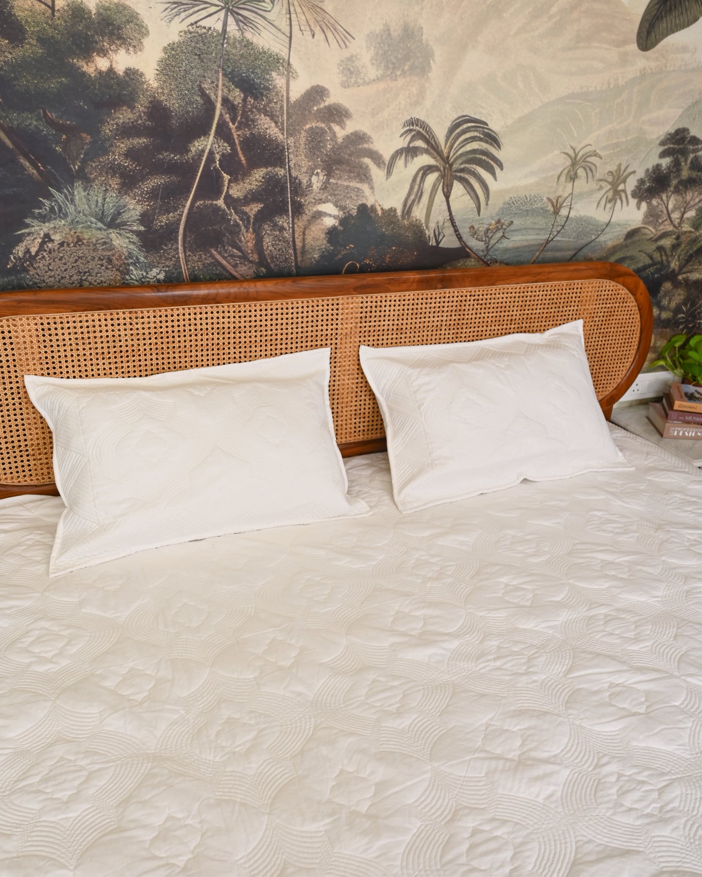 Kusum Hand Block Printed Quilted Bedcover Set