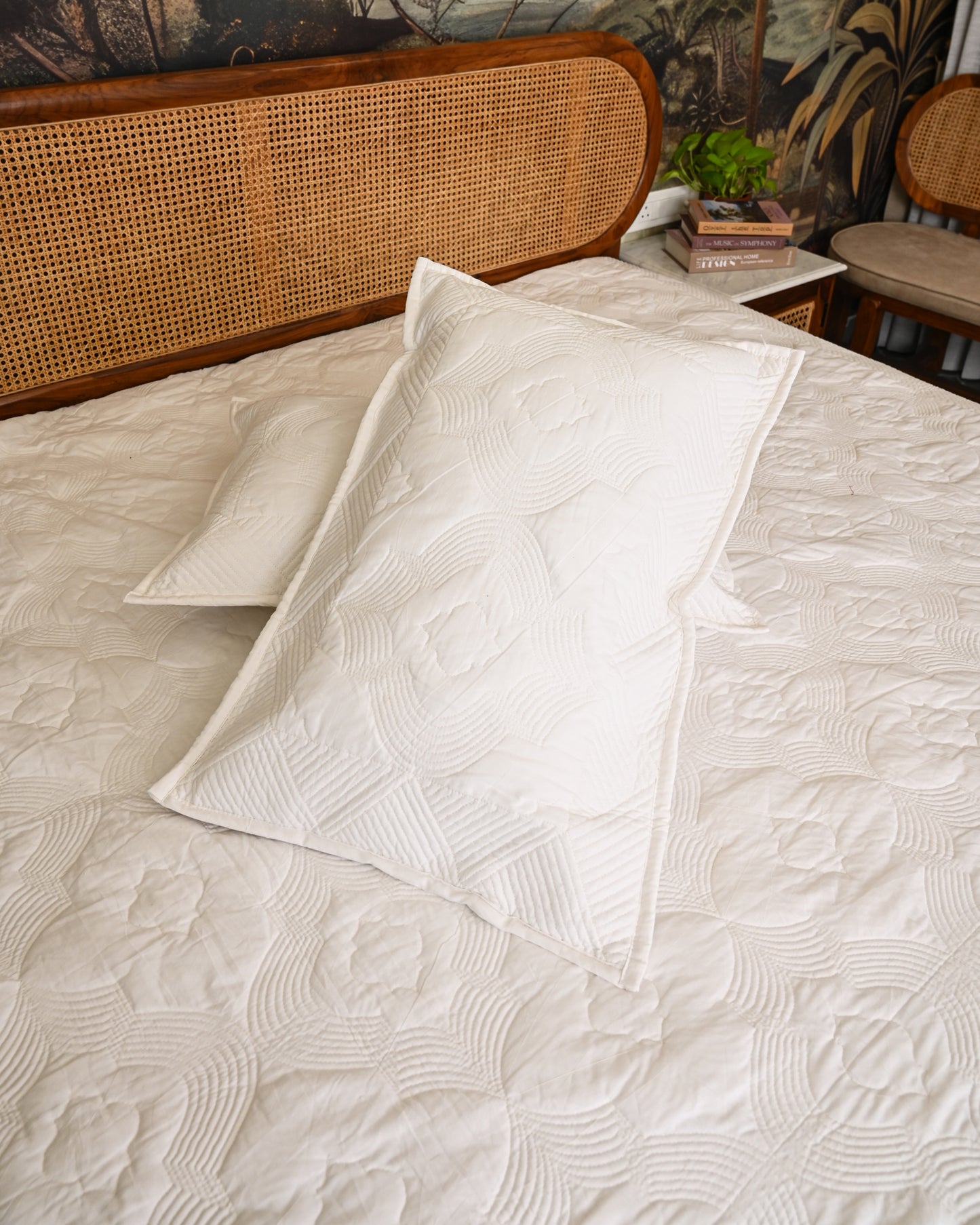 Kusum Hand Block Printed Quilted Bedcover Set