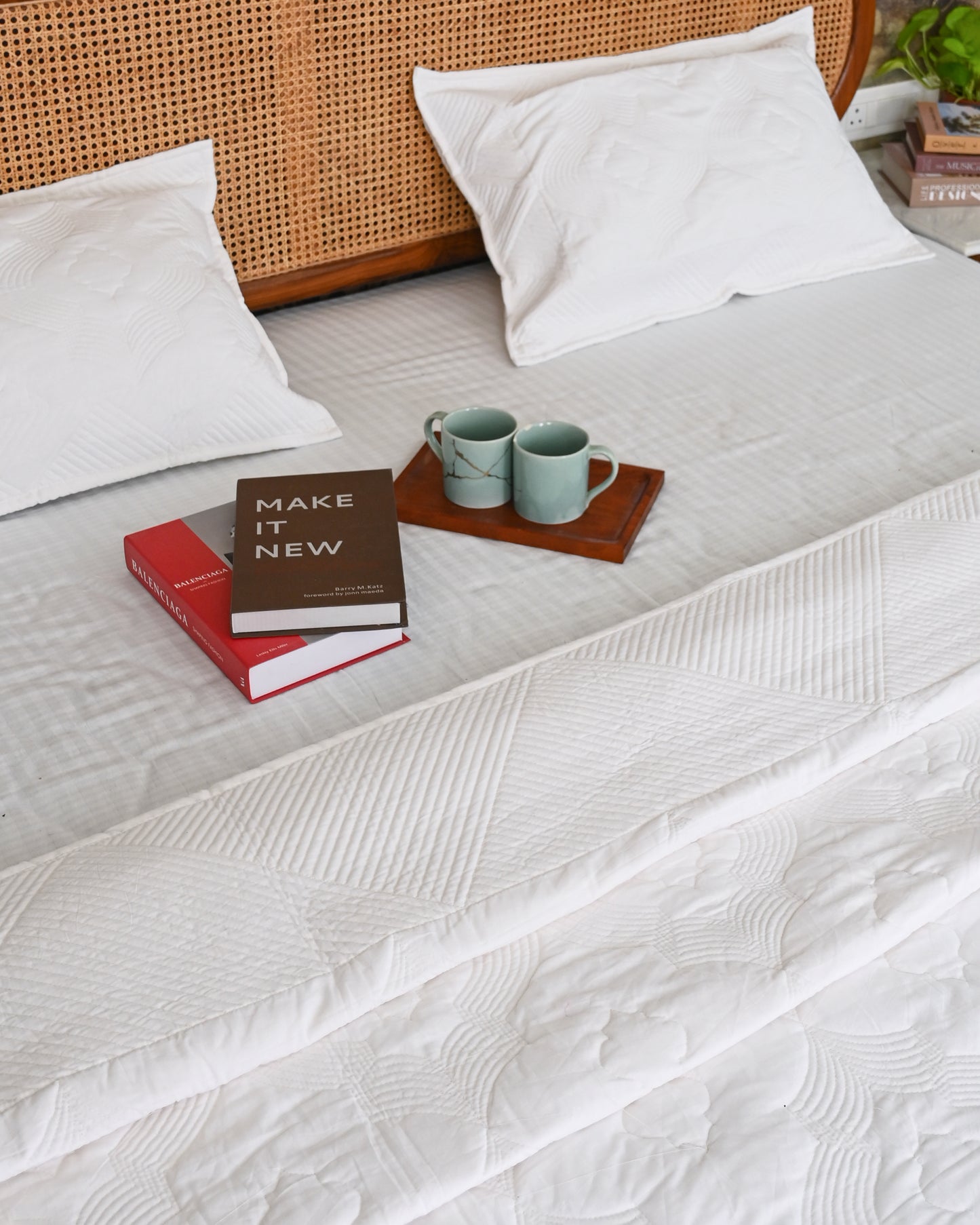 Kusum Hand Block Printed Quilted Bedcover Set