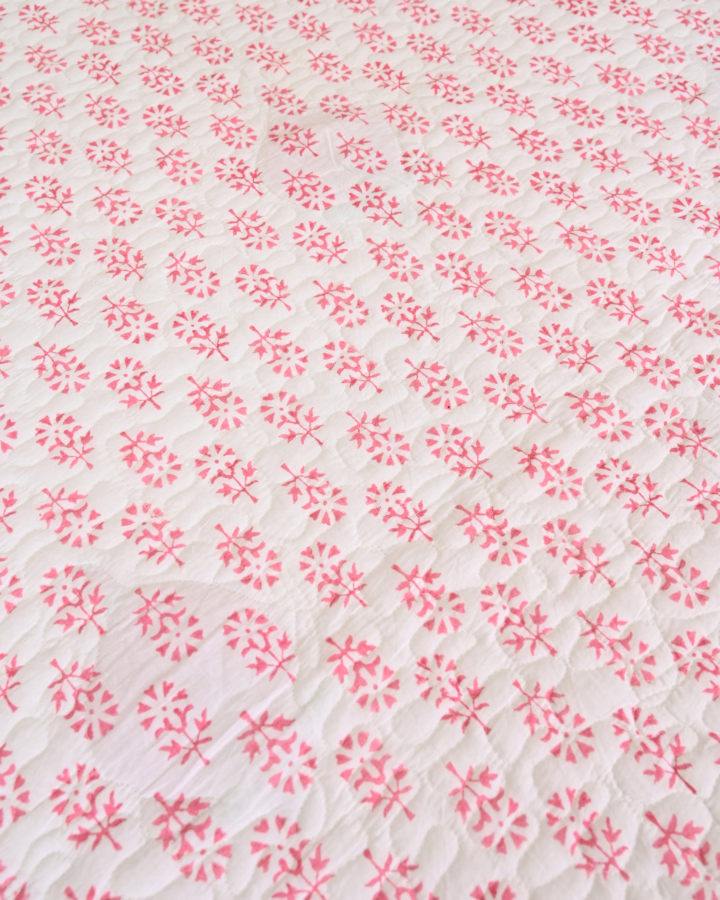 Oorja Hand Block Printed Quilted Bedcover Set