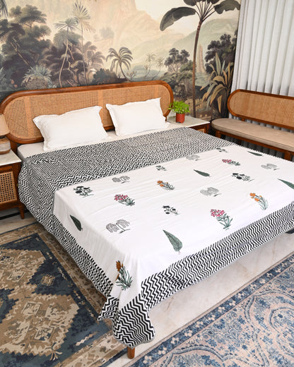 Parijat Hand Block Printed Cotton Dohar AC Blanket