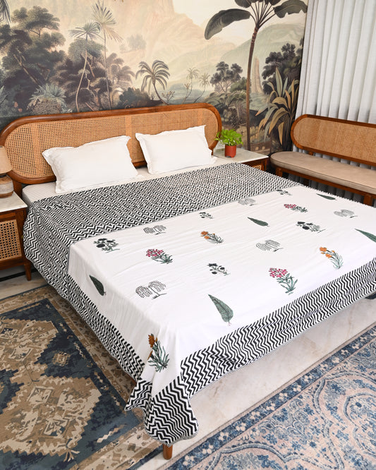 Parijat Hand Block Printed Cotton Dohar AC Blanket