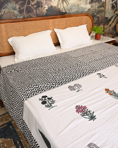 Parijat Hand Block Printed Cotton Dohar AC Blanket