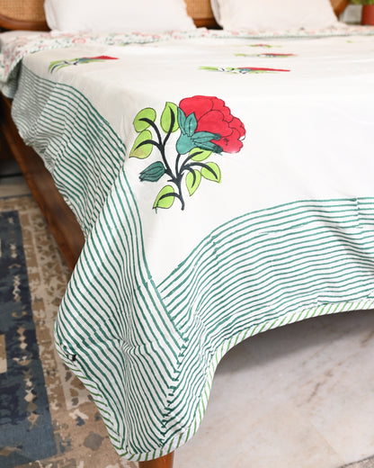 Leher Hand Block Printed Cotton Dohar AC Blanket