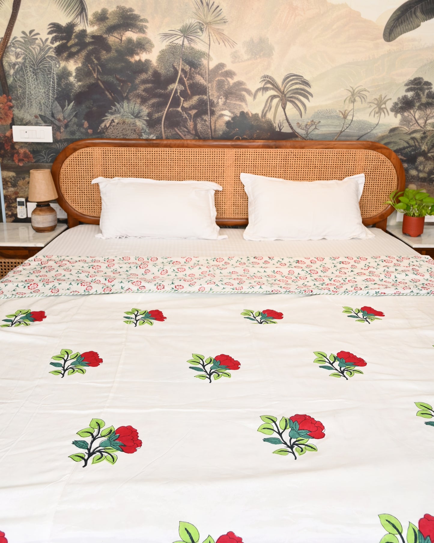 Leher Hand Block Printed Cotton Dohar AC Blanket