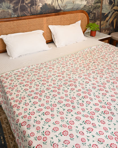 Leher Hand Block Printed Cotton Dohar AC Blanket