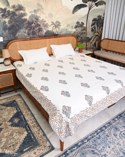 Saaz Hand Block Printed Cotton Dohar AC Blanket