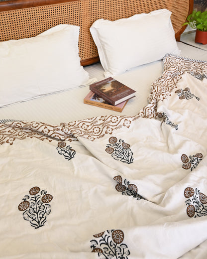 Saaz Hand Block Printed Cotton Dohar AC Blanket