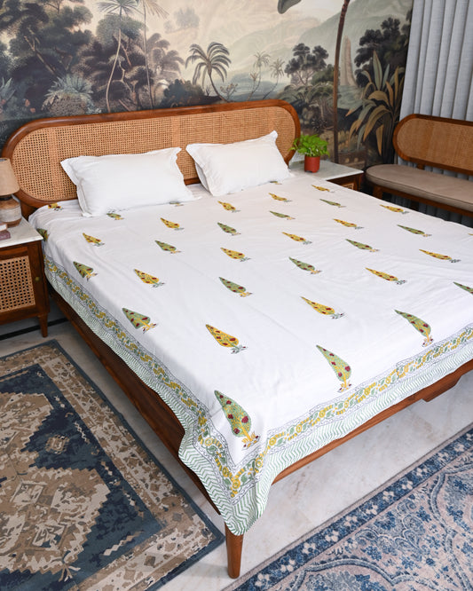 Jharokha Hand Block Printed Cotton Dohar AC Blanket